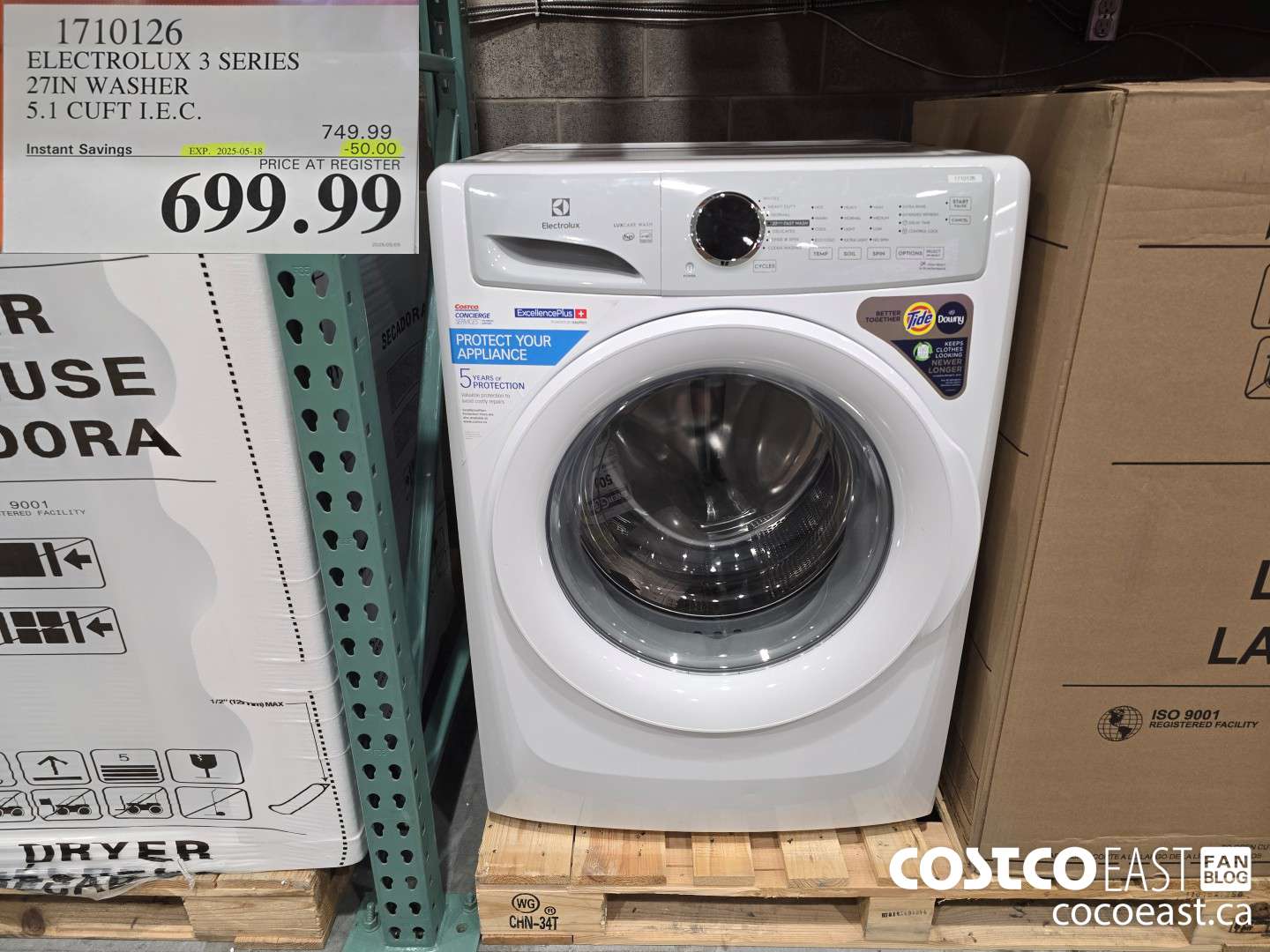 1710126 ELECTROLUX 3 SERIES 27 IN WASHER 5.1 CUFT I.E.C. ($50.00 INSTANT SAVINGS EXPIRES ON 2025-05-18) $699.99