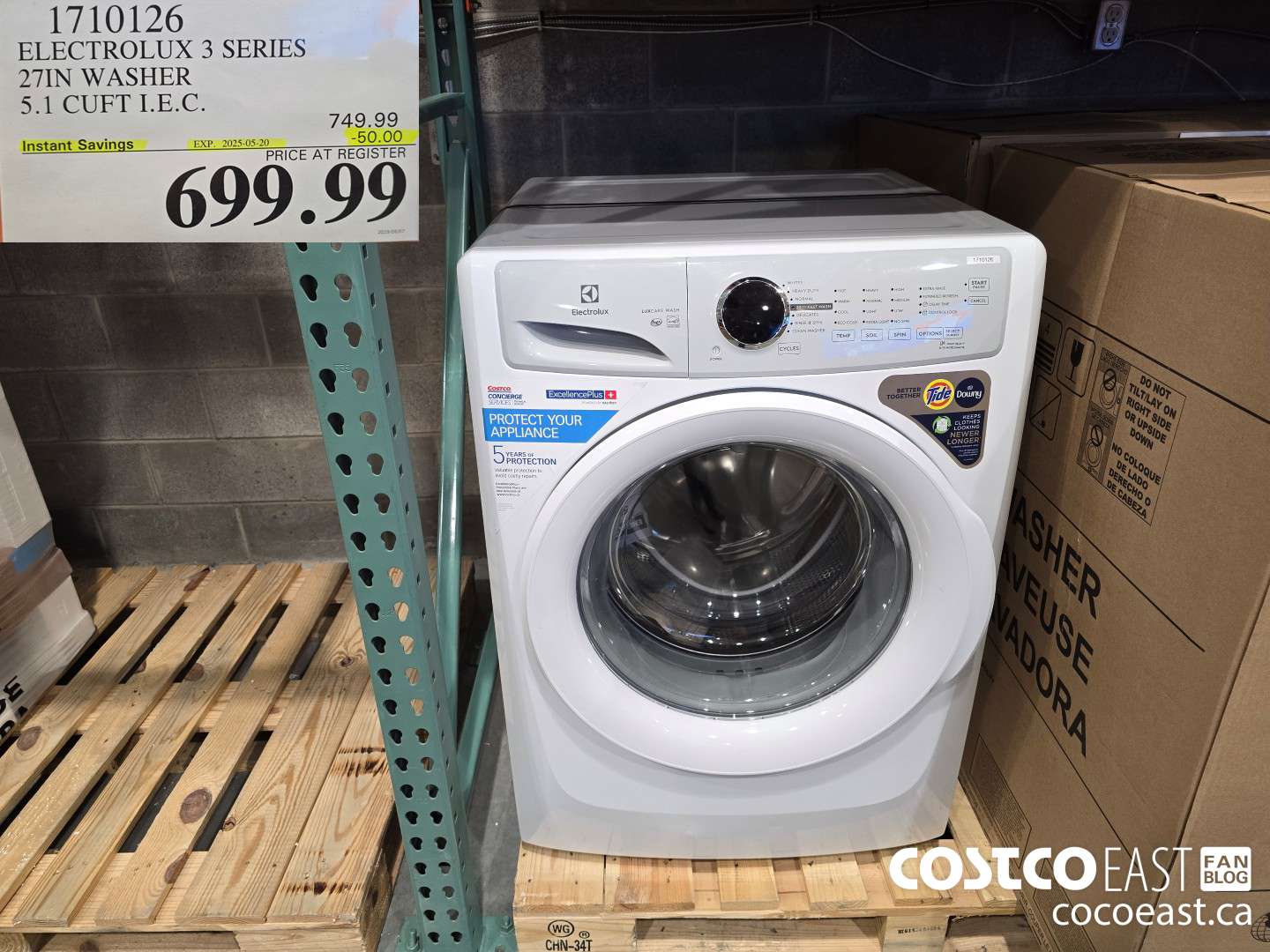 1710126 ELECTROLUX 3 SERIES 27 IN WASHER 5.1 CUFT I.E.C. ($50.00 INSTANT SAVINGS EXPIRES ON 2025-05-20) $699.99