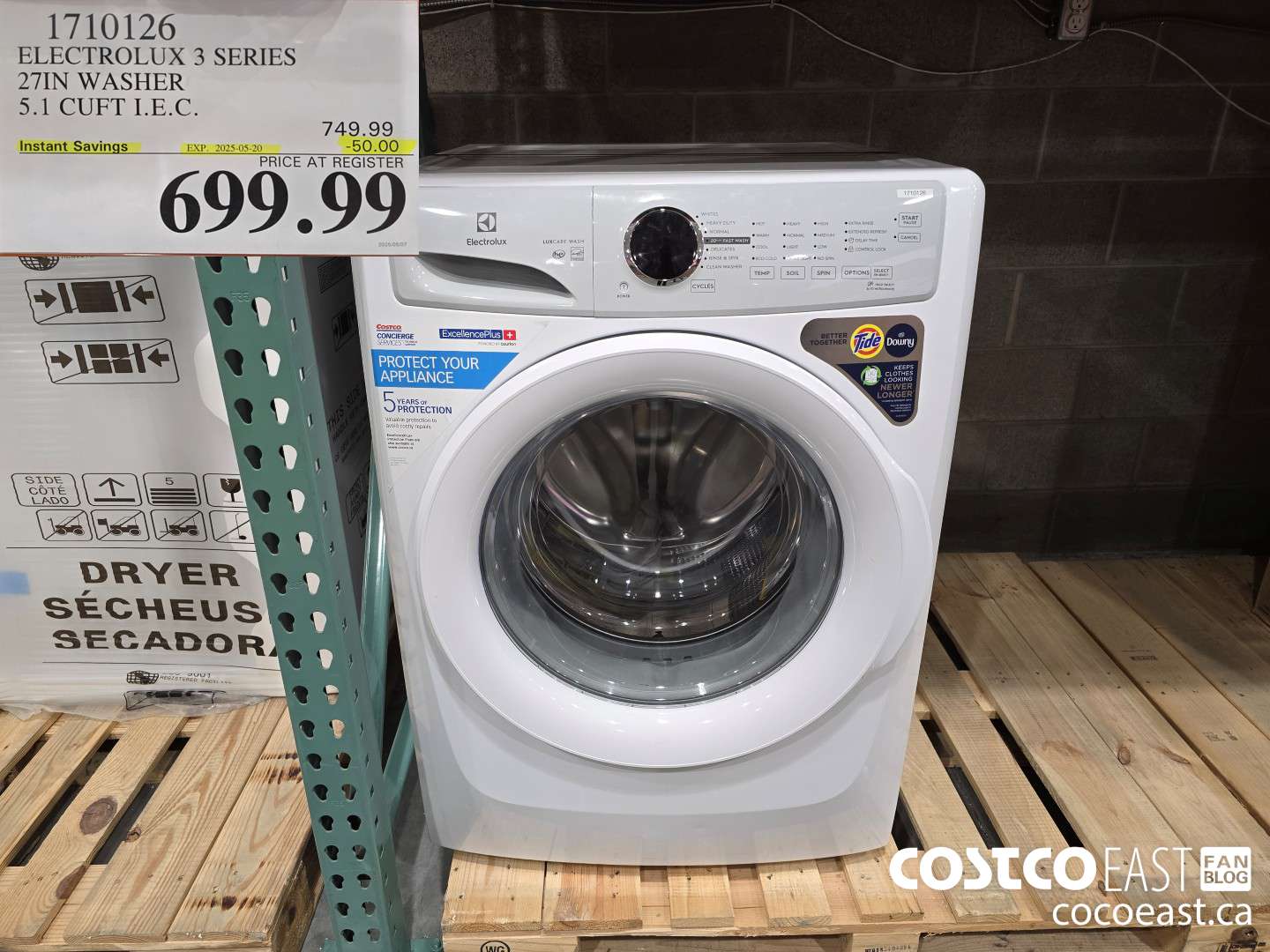 1710126 ELECTROLUX 3 SERIES 27 IN WASHER 5.1 CUFT I.E.C. ($50.00 INSTANT SAVINGS EXPIRES ON 2025-05-20) $699.99
