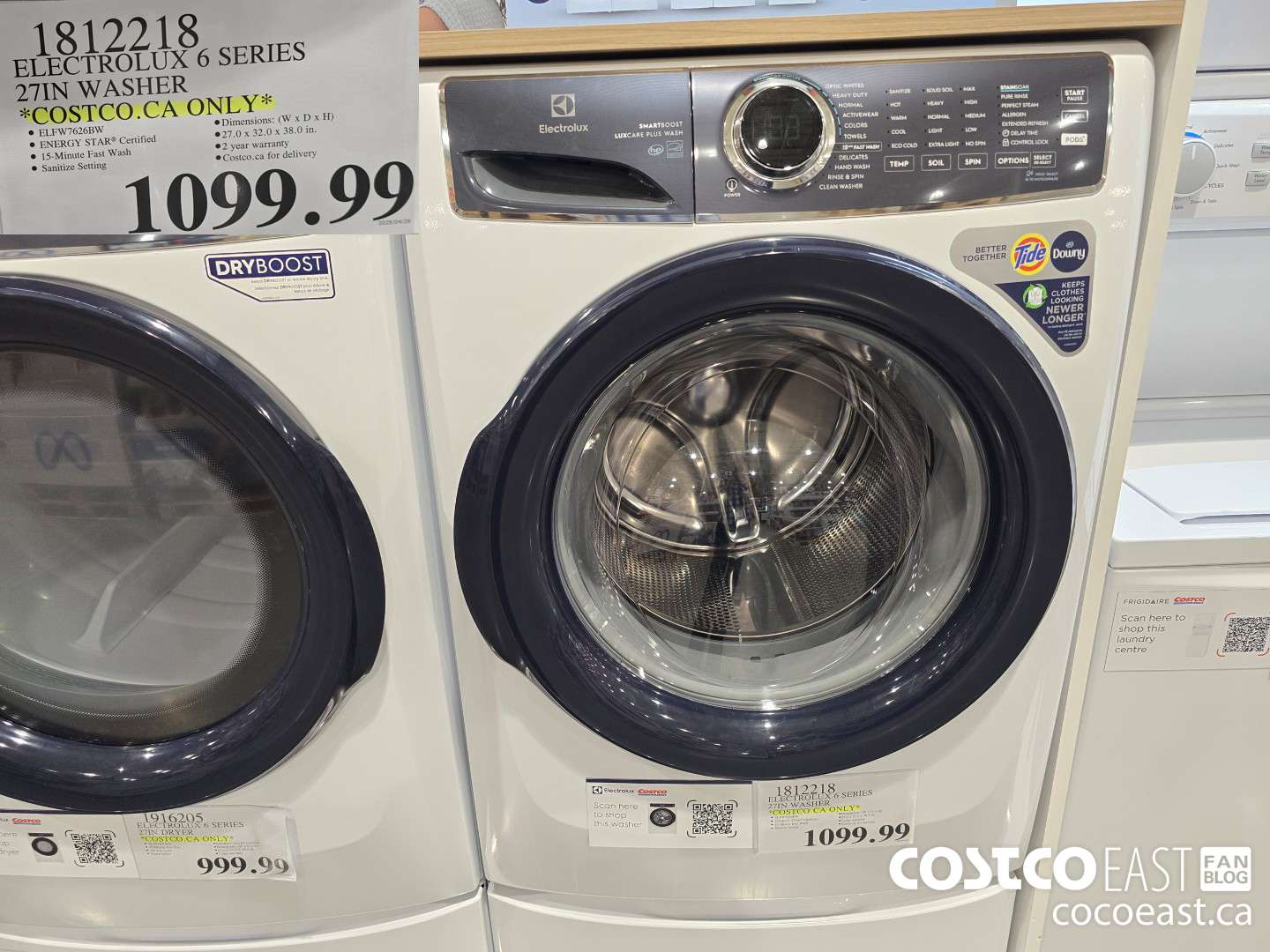 1812218 ELECTROLUX 6 SERIES 27IN WASHER *COSTCO.CA* $1099.99