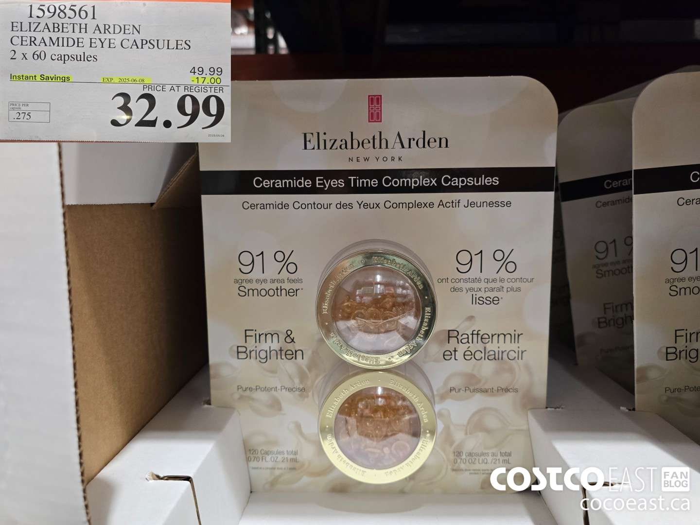 1598561 ELIZABETH ARDEN CERAMIDE EYE CAPSULES 2 x 60 CAPSULES ($17.00 INSTANT SAVINGS EXPIRES ON 2025-06-08) $32.99
