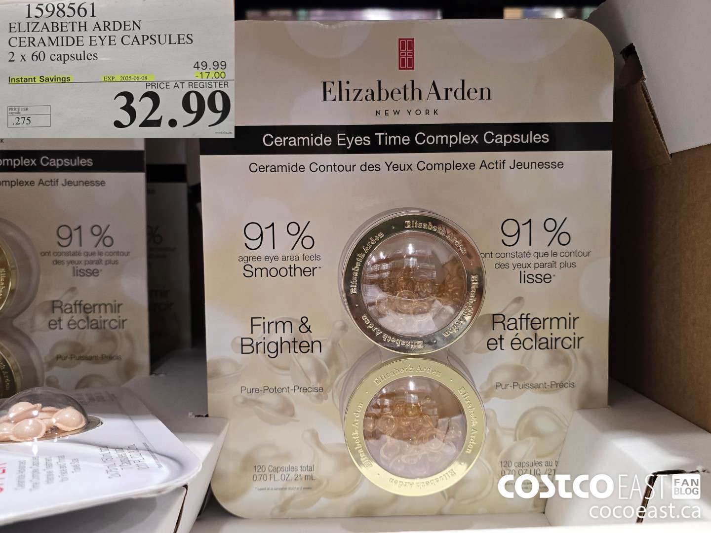 1598561 ELIZABETH ARDEN CERAMIDE EYE CAPSULES 2 x 60 CAPSULES ($17.00 INSTANT SAVINGS EXPIRES ON 2025-06-08) $32.99