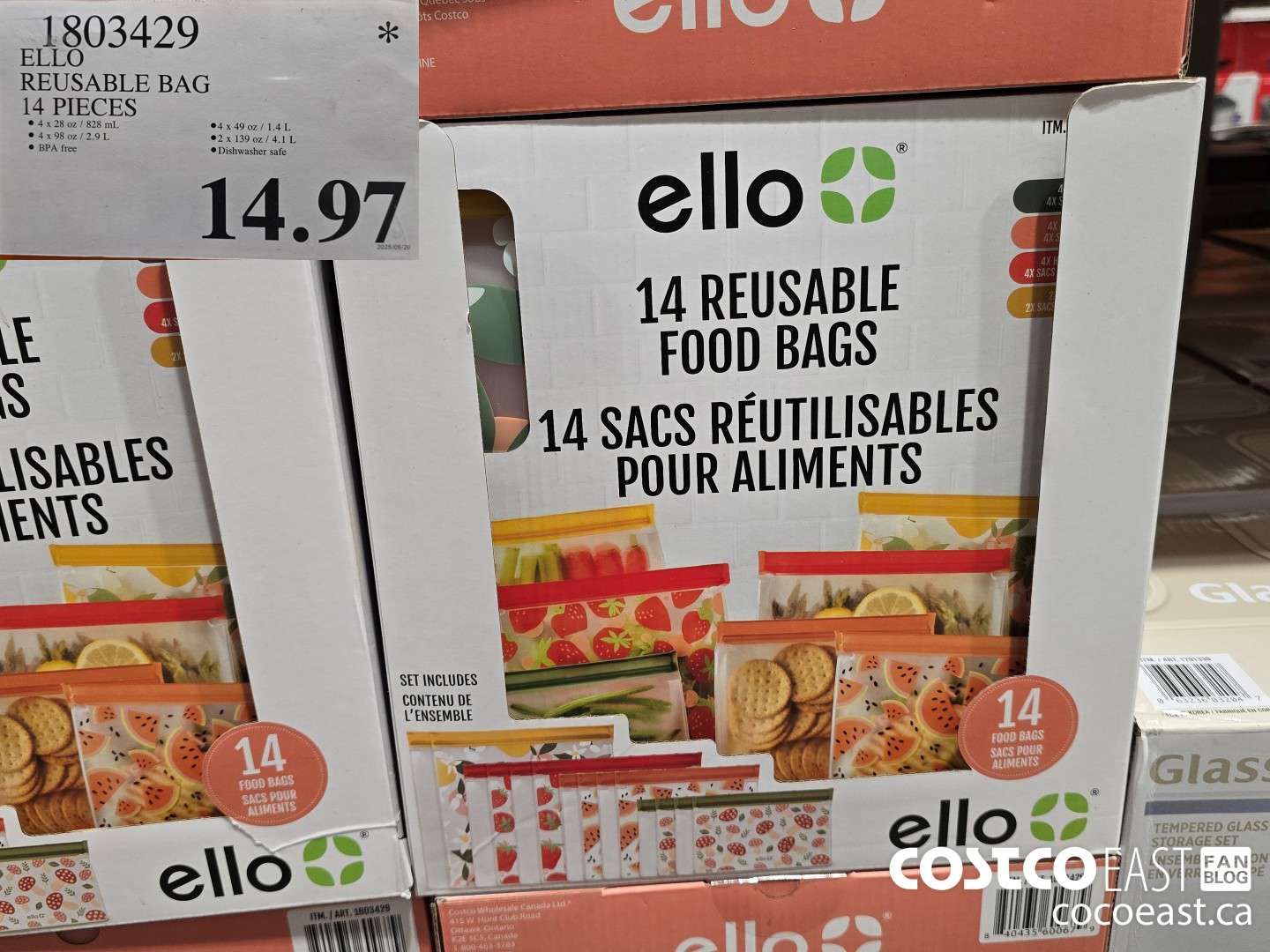 1803429 ELLO REUSABLE BAG 14 PIECES $14.97