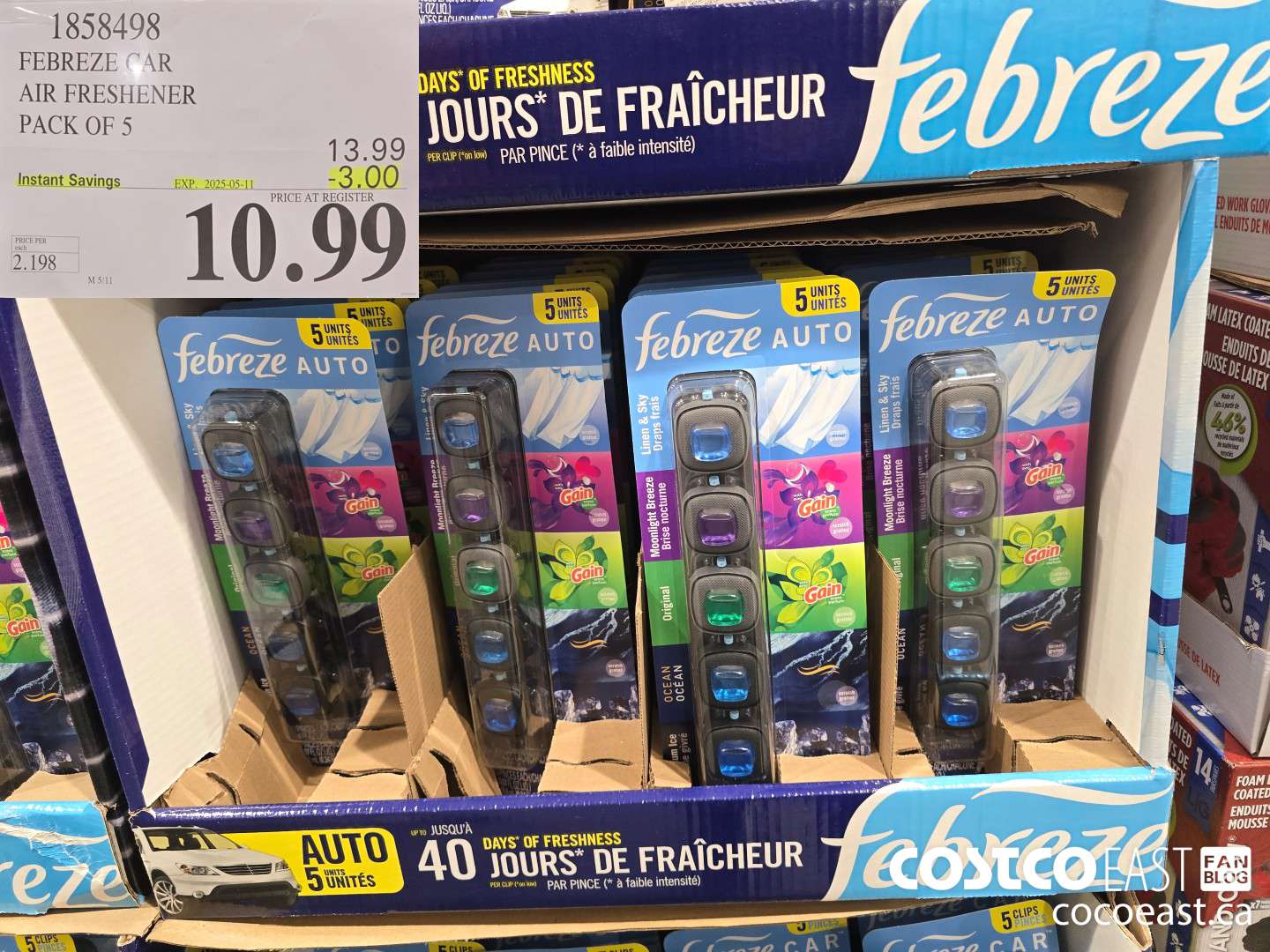 1858498 FEBREZE CAR AIR FRESHENER PACK OF 5 ($3.00 INSTANT SAVINGS EXPIRES ON 2025-05-11) $10.99
