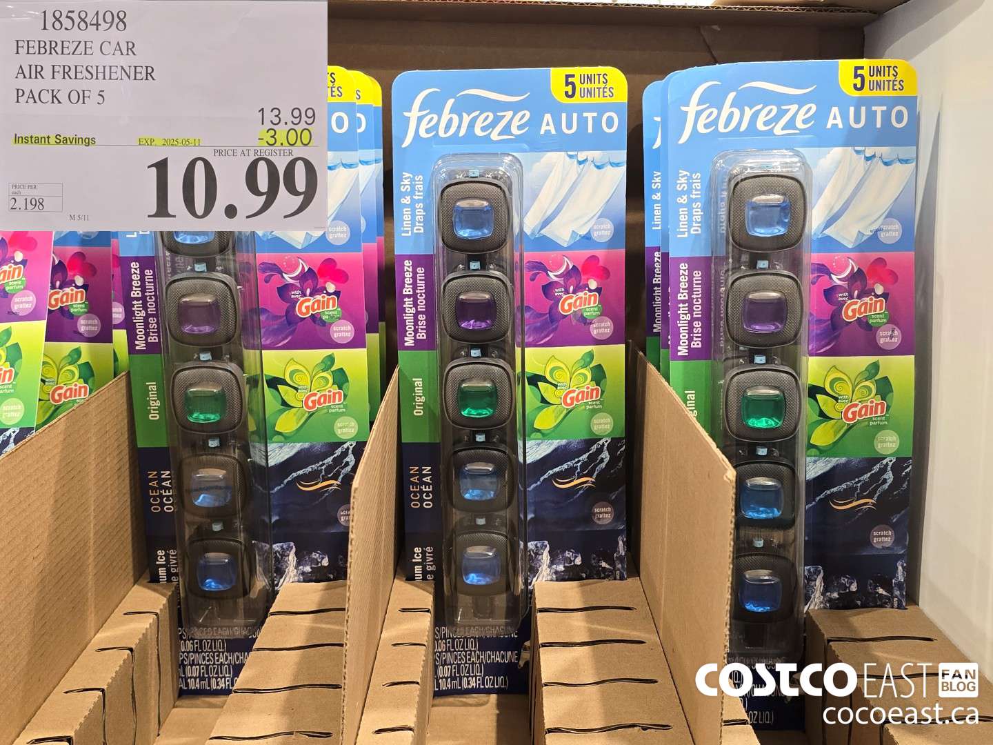 1858498 FEBREZE CAR AIR FRESHENER PACK OF 5 ($3.00 INSTANT SAVINGS EXPIRES ON 2025-05-11) $10.99