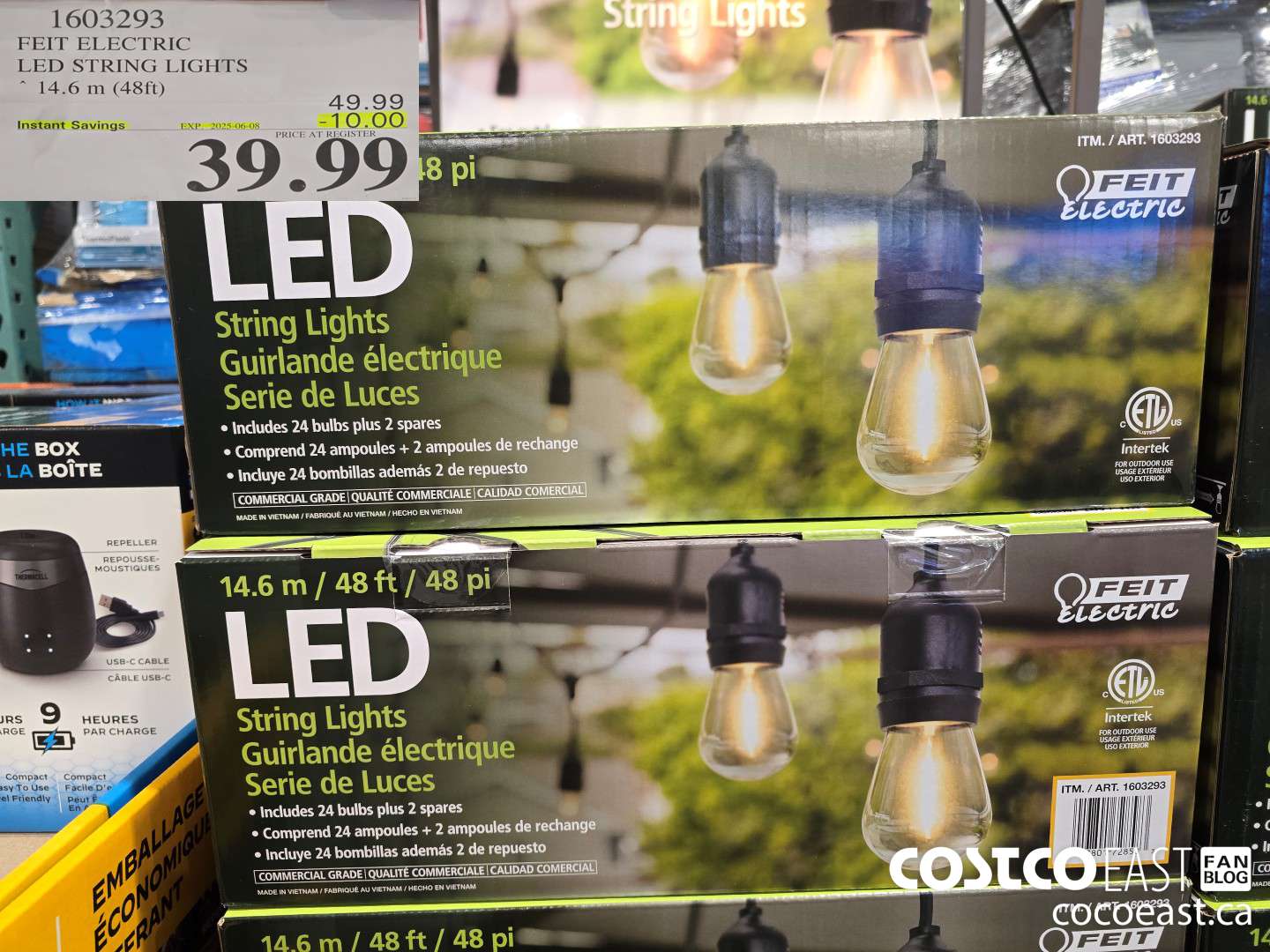 1603293 FEIT ELECTRIC LED STRING LIGHTS 14.6 m (48ft) ($10.00 INSTANT SAVINGS EXPIRES ON 2025-06-08) $39.99