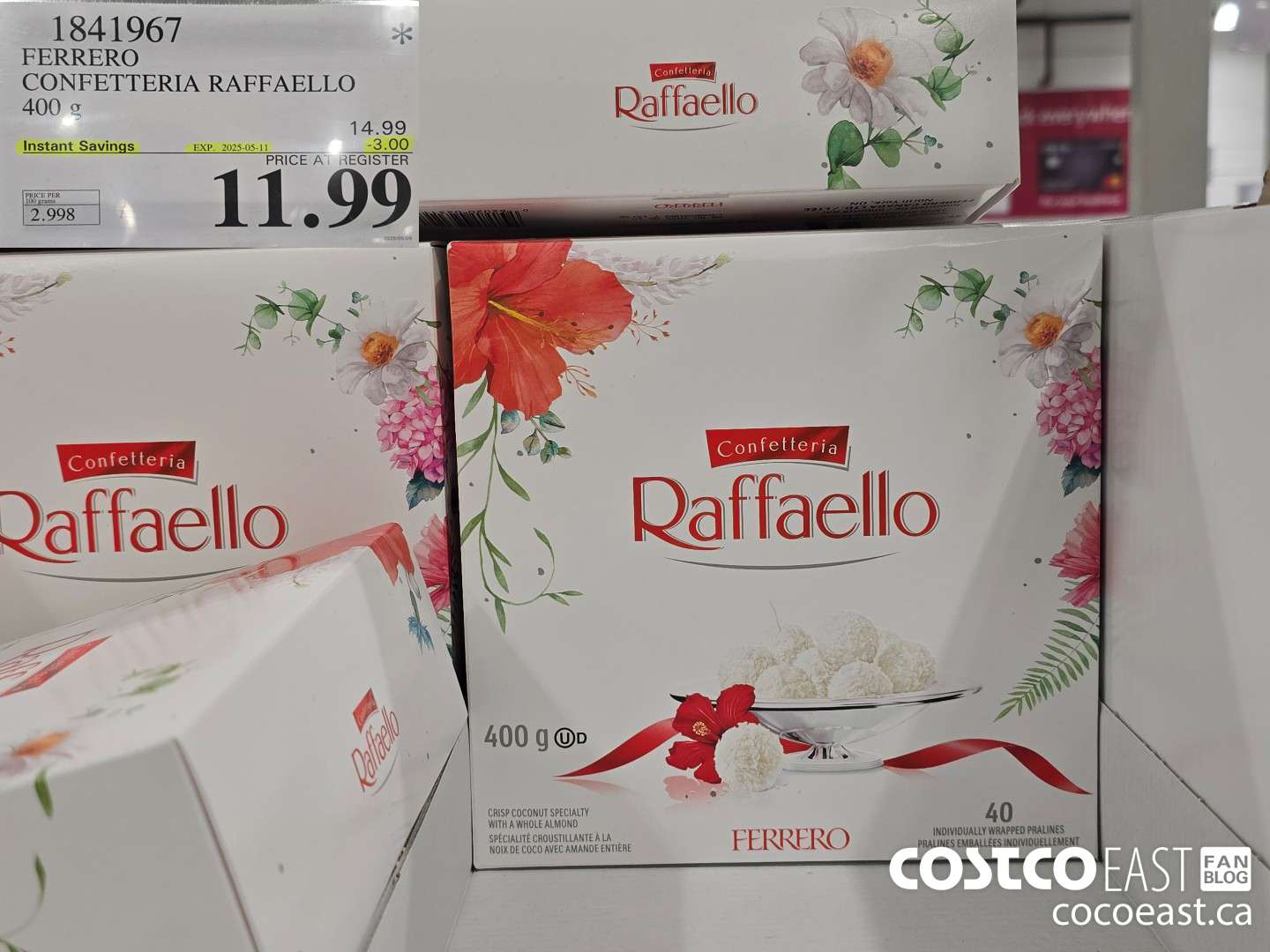 1841967 FERRERO CONFETTERIA RAFFAELLO 400 G ($3.00 INSTANT SAVINGS EXPIRES ON 2025-05-11) $11.99