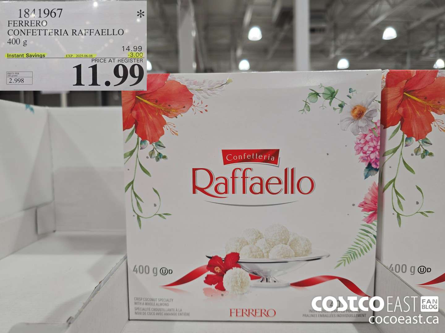 1841967 FERRERO CONFETTERIA RAFFAELLO 400 G ($3.00 INSTANT SAVINGS EXPIRES ON 2025-06-08) $11.99