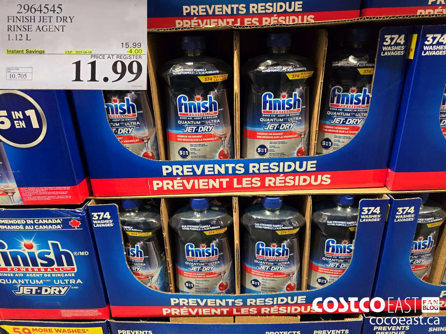 2964545 FINISH JET DRY RINSE AGENT 1.12 L ($4.00 INSTANT SAVINGS EXPIRES ON 2025-06-08) $11.99