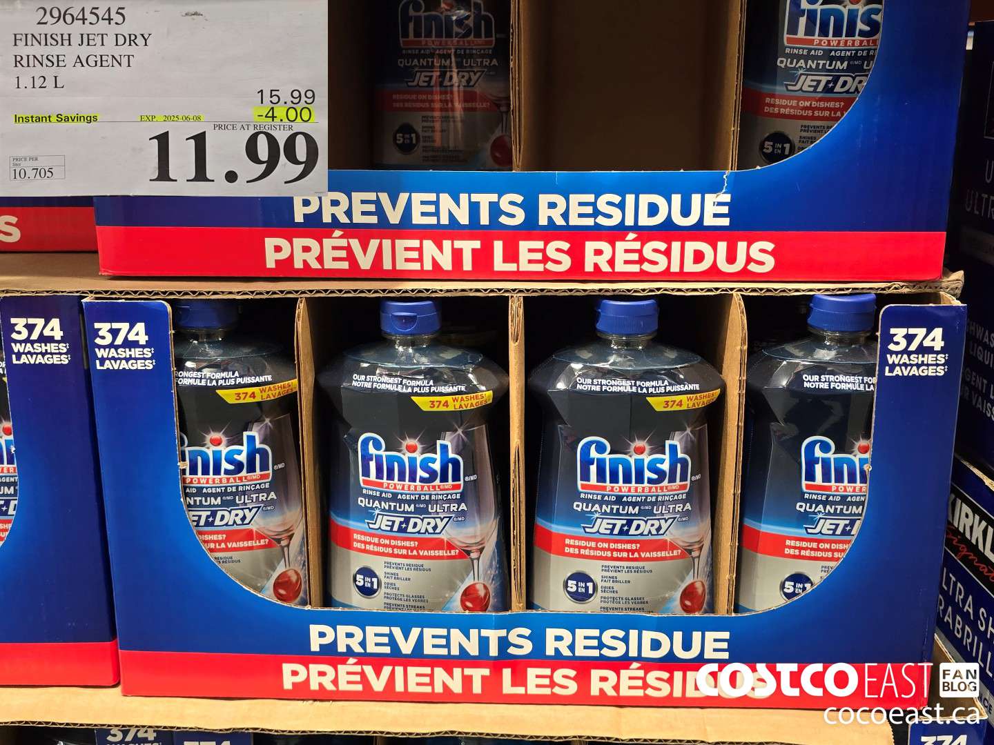 2964545 FINISH JET DRY RINSE AGENT 1.12 L ($4.00 INSTANT SAVINGS EXPIRES ON 2025-06-08) $11.99