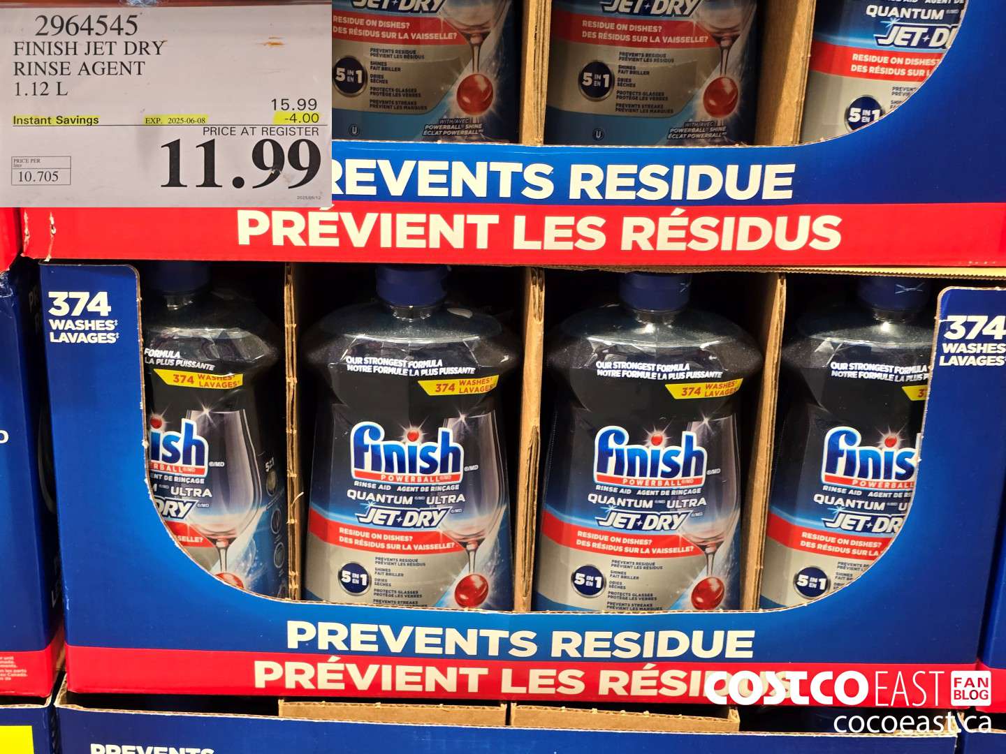 2964545 FINISH JET DRY RINSE AGENT 1.12 L ($4.00 INSTANT SAVINGS EXPIRES ON 2025-06-08) $11.99