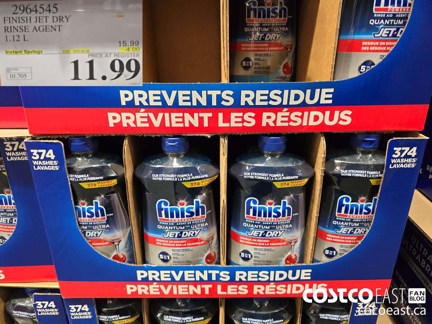 2964545 FINISH JET DRY RINSE AGENT 1.12 L ($4.00 INSTANT SAVINGS EXPIRES ON 2025-06-08) $11.99