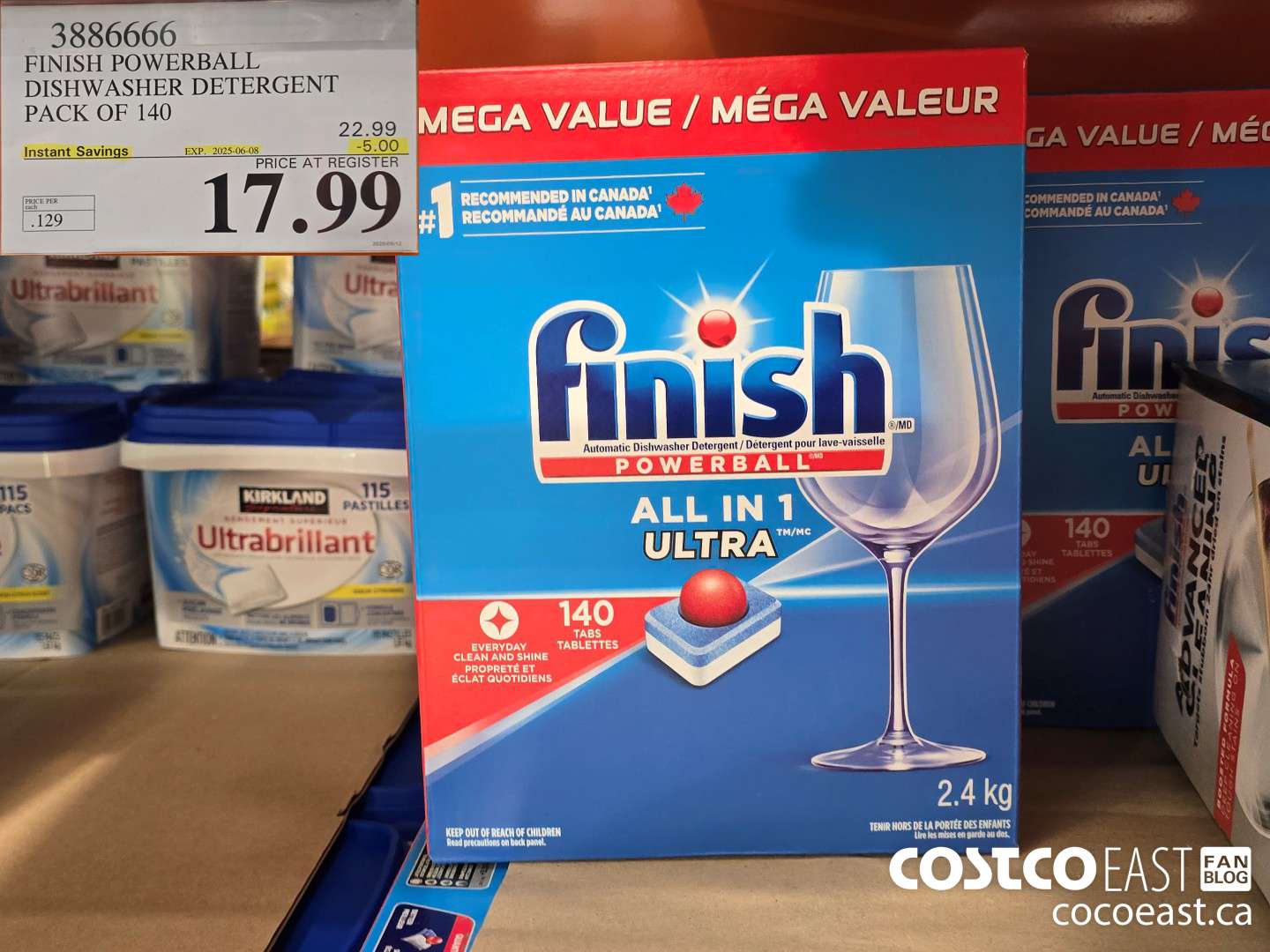 3886666 FINISH POWERBALL DISHWASHER DETERGENT PACK OF 140 ($5.00 INSTANT SAVINGS EXPIRES ON 2025-06-08) $17.99