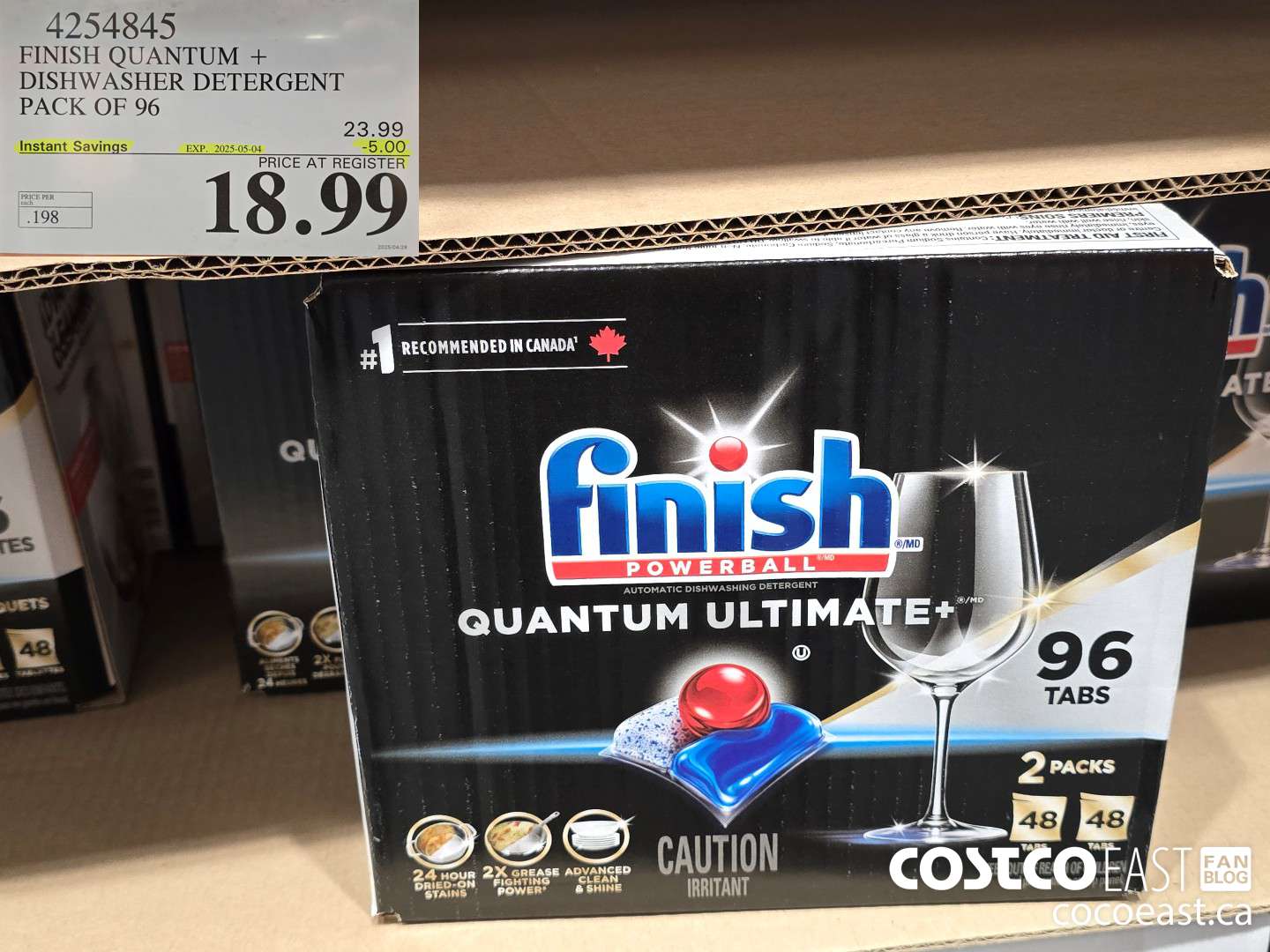 4254845 FINISH QUANTUM + DISHWASHER DETERGENT PACK OF 96 ($5.00 INSTANT SAVINGS EXPIRES ON 2025-05-04) $18.99