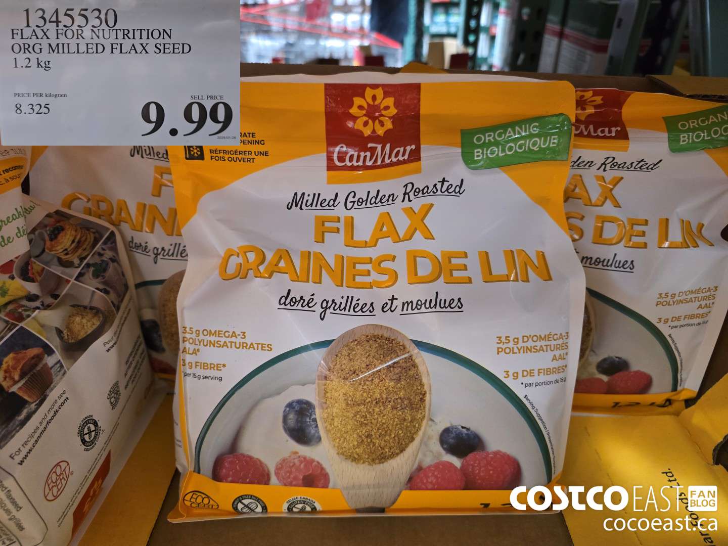 1345530 FLAX FOR NUTRITION ORG MILLED FLAX SEED 1.2 KG $9.99