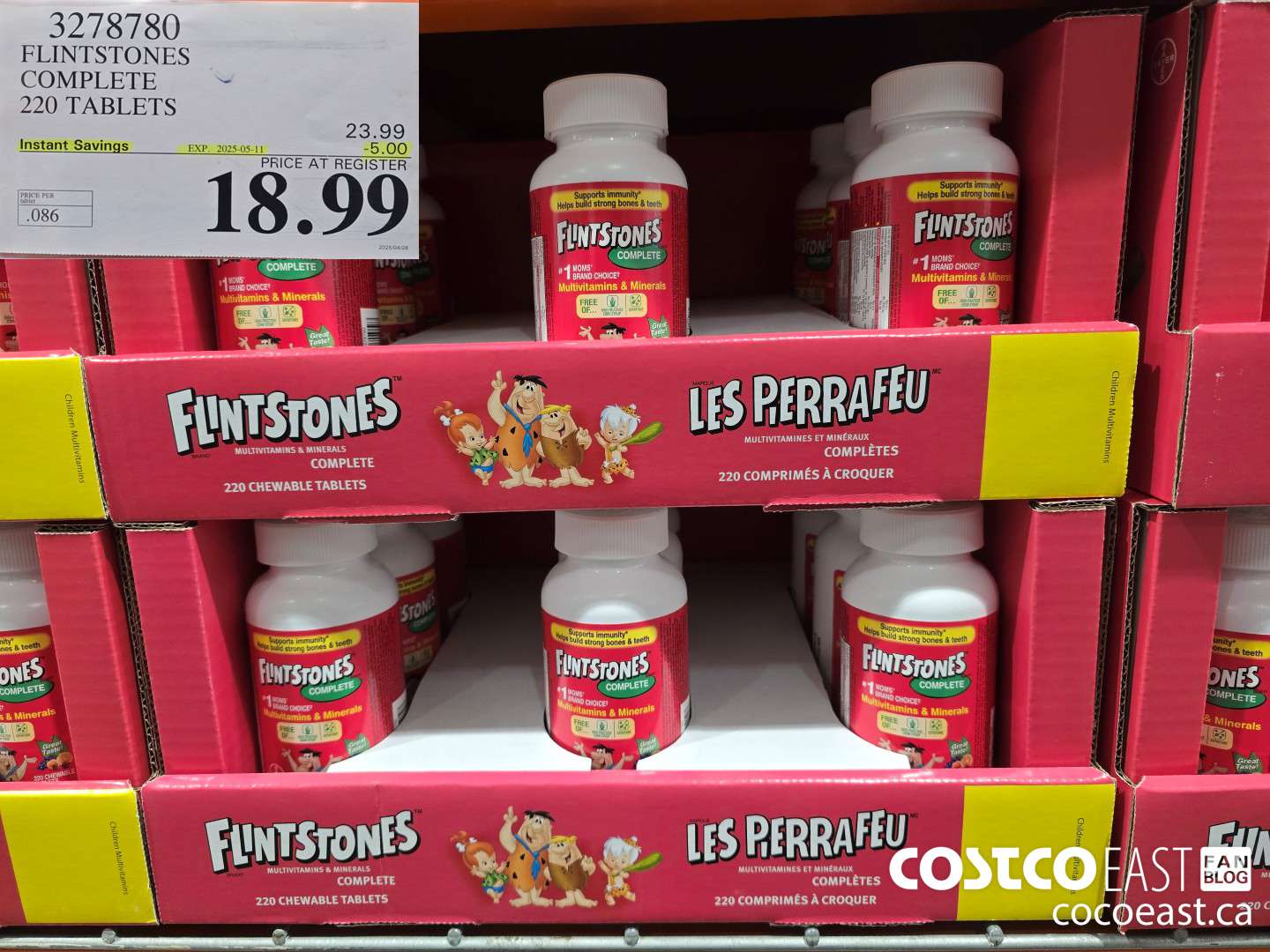 3278780 FLINTSTONES COMPLETE CHILDREN'S VITAMINS 220 TABLETS ($5.00 INSTANT SAVINGS EXPIRES ON 2025-05-11) $18.99