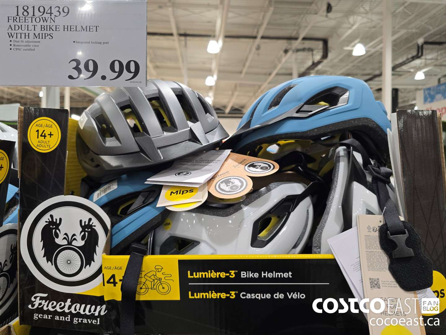 1819439 FREETOWN ADULT BIKE HELMET WITH MIPS  $39.99