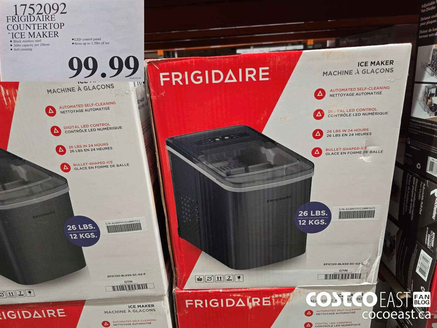 1752092 FRIGIDAIRE COUNTERTOP ICE MAKER $99.99
