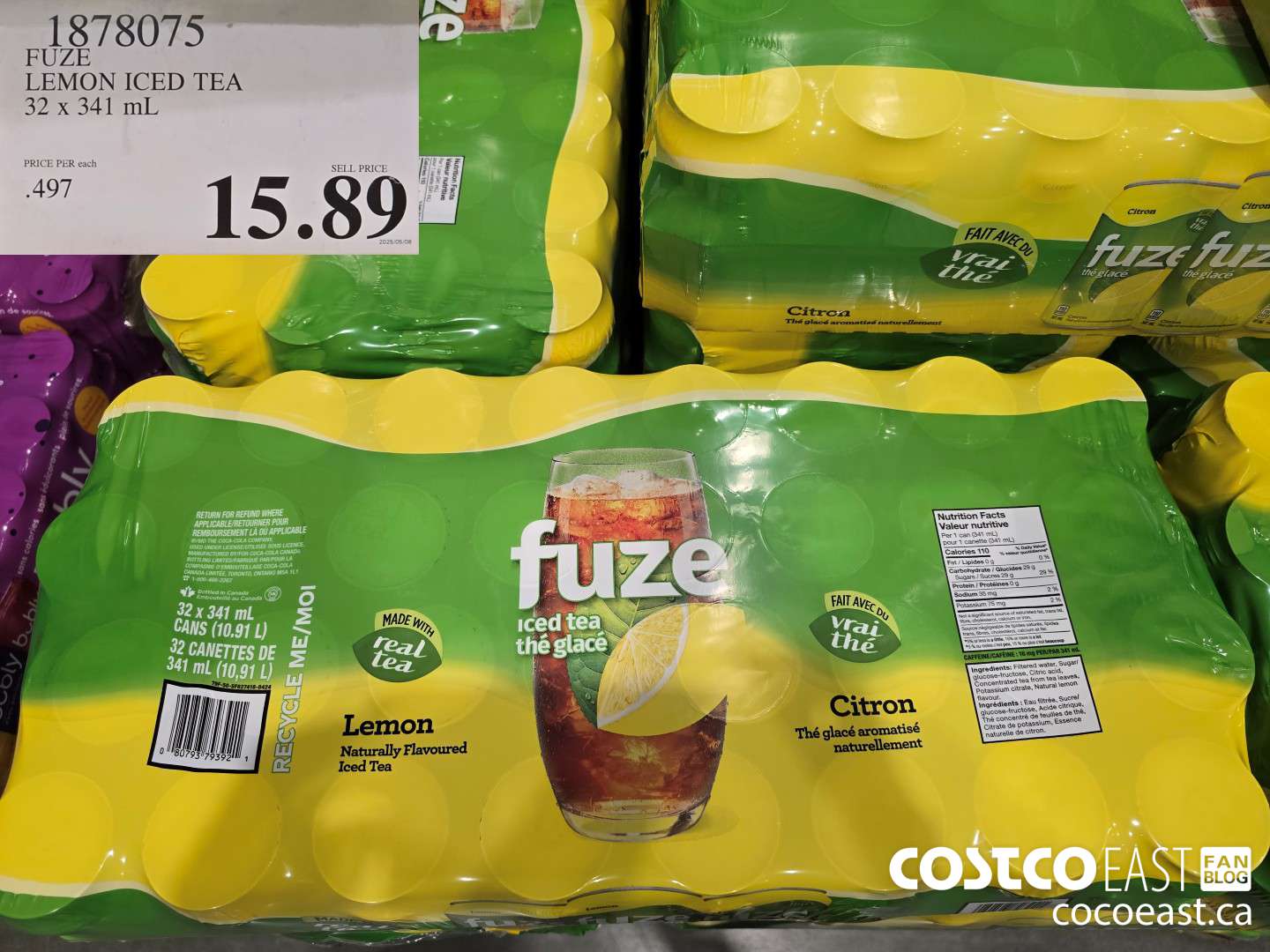 1878075 FUZE LEMON ICED TEA 32 x 341 mL $15.89