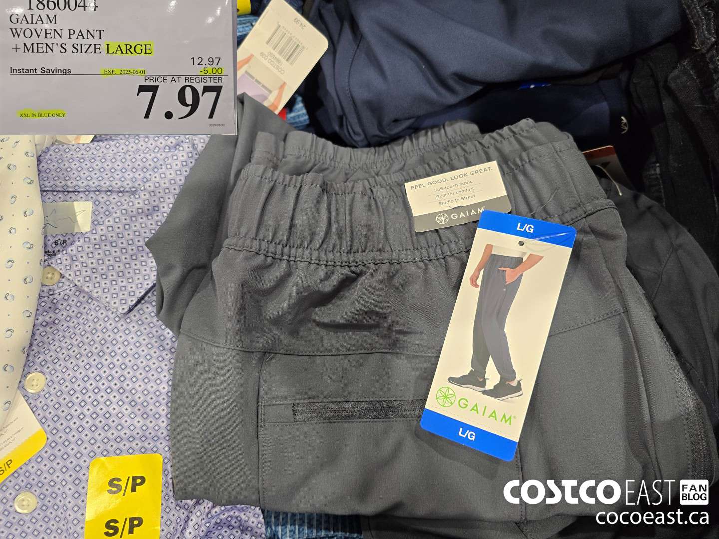 1860044 GAIAM WOVEN PANT +MEN'S SIZE LARGE ($5.00 INSTANT SAVINGS EXPIRES ON 2025-06-01) $7.97