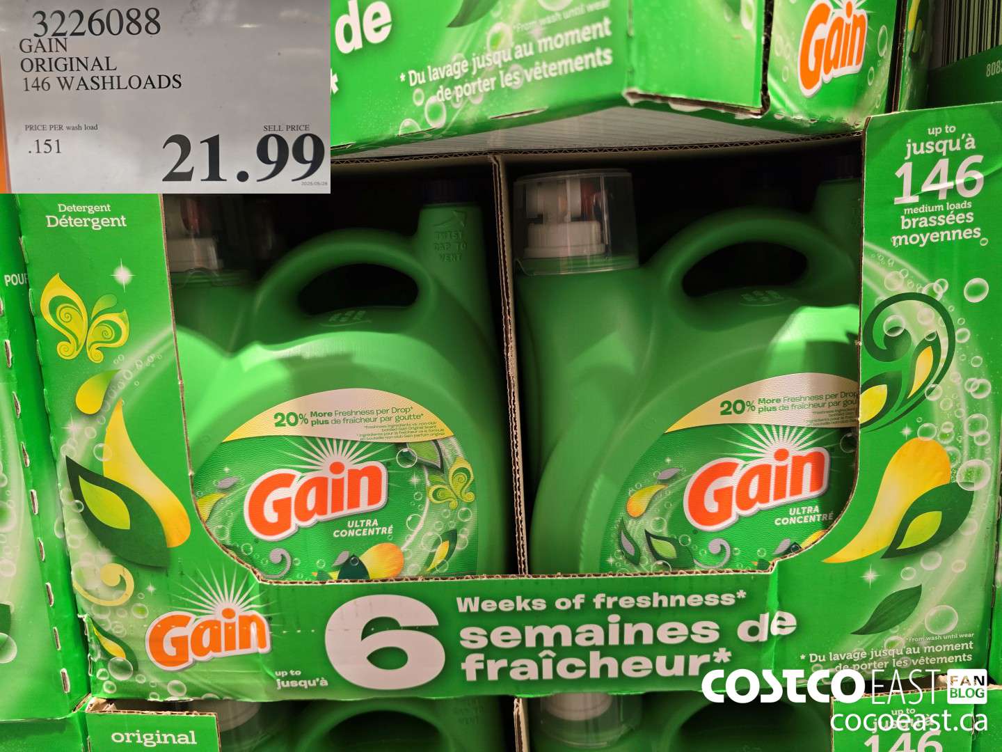 3226088 GAIN ORIGINAL 146 WASHLOADS $21.99