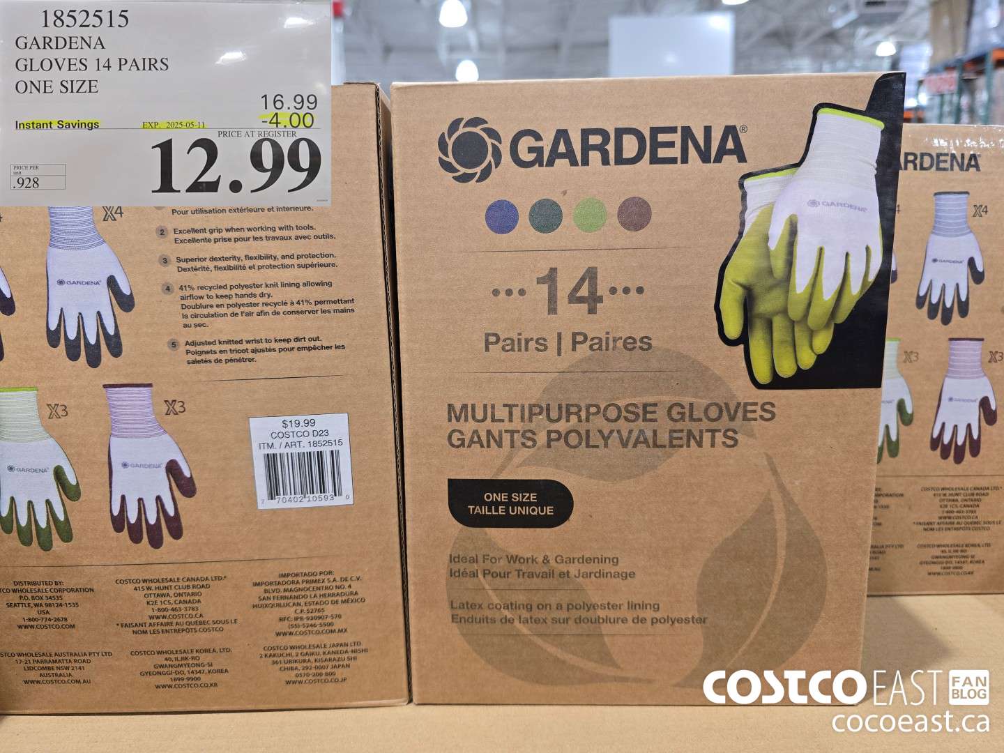 1852515 GARDENA GLOVES 14 PAIRS ONE SIZE ($4.00 INSTANT SAVINGS EXPIRES ON 2025-05-11) $12.99