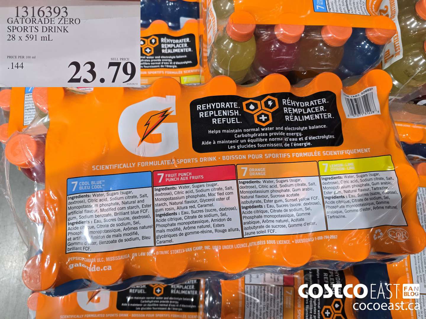 1316393 GATORADE ZERO SPORTS DRINK 28 x 591 ml $23.79