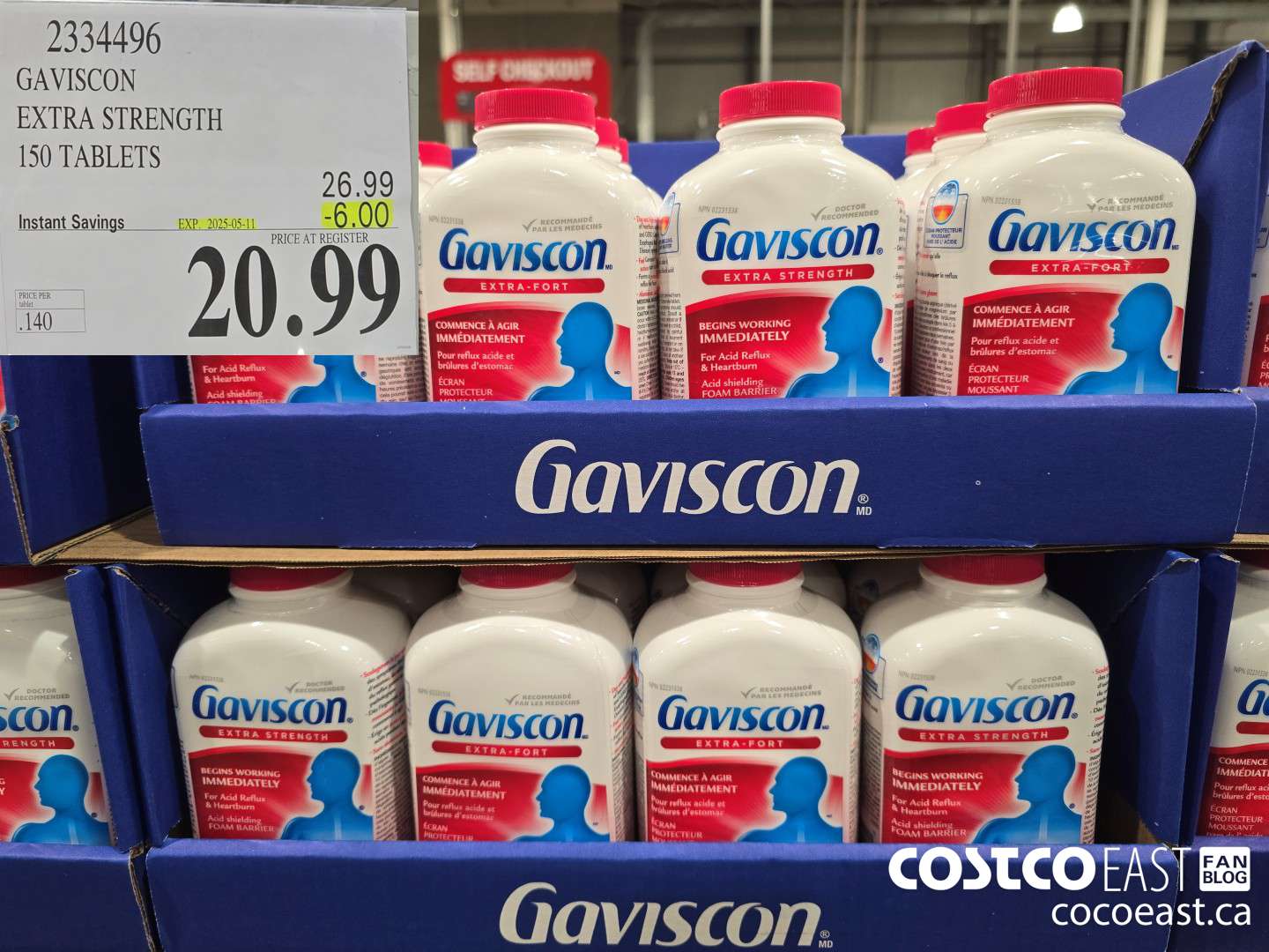 2334496 GAVISCON EXTRA STRENGTH 150 TABLETS ($6.00 INSTANT SAVINGS EXPIRES ON 2025-05-11) $20.99