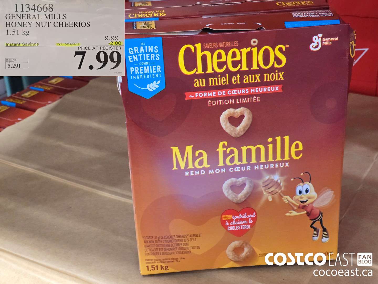 1134668 GENERAL MILLS HONEY NUT CHEERIOS 1.51 kg ($2.00 INSTANT SAVINGS EXPIRES ON 2025-05-11) $7.99