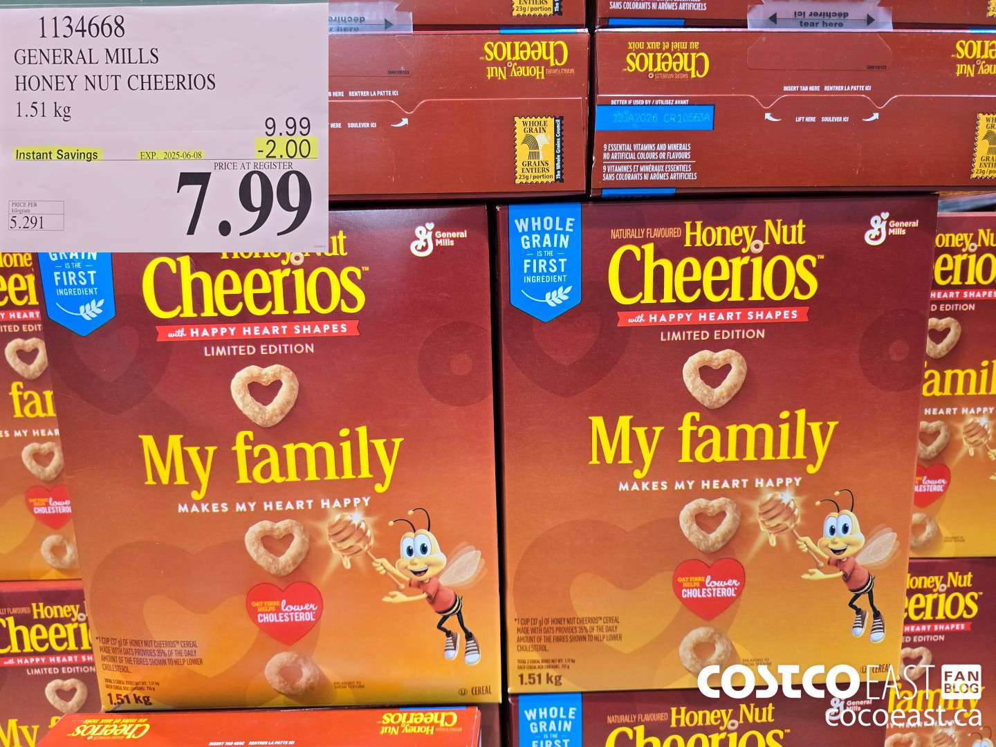 1134668 GENERAL MILLS HONEY NUT CHEERIOS 1.51 kg ($2.00 INSTANT SAVINGS EXPIRES ON 2025-06-08) $7.99