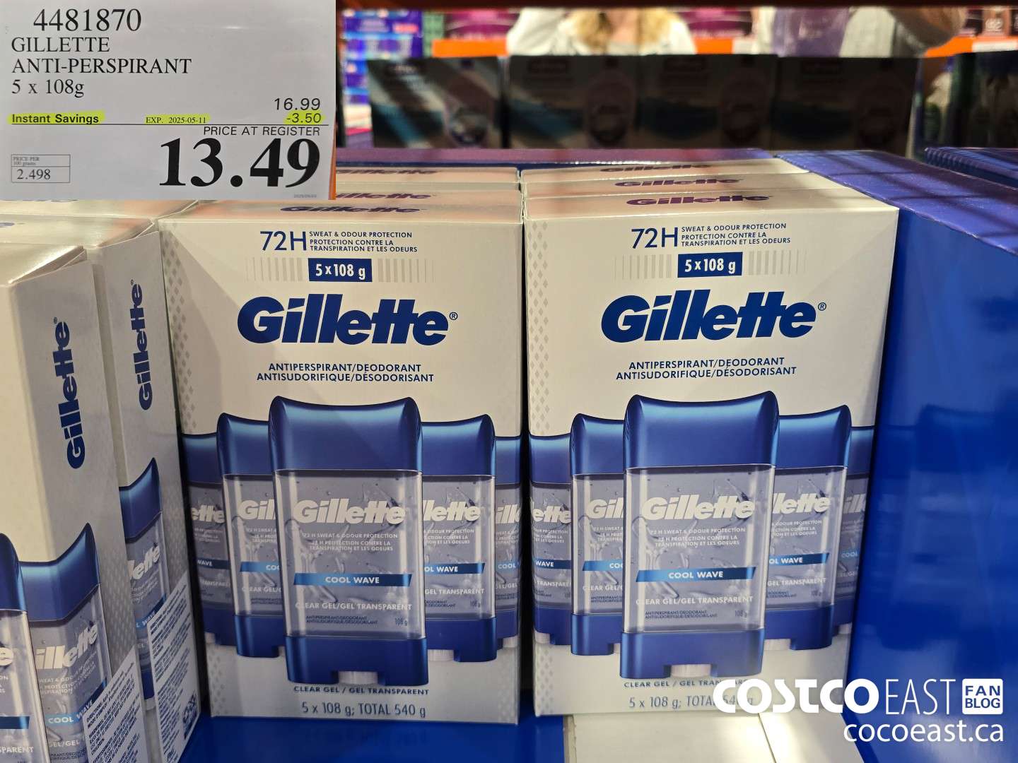 4481870 GILLETTE ANTI-PERSPIRANT ($3.50 INSTANT SAVINGS EXPIRES ON 2025-05-11) $13.49