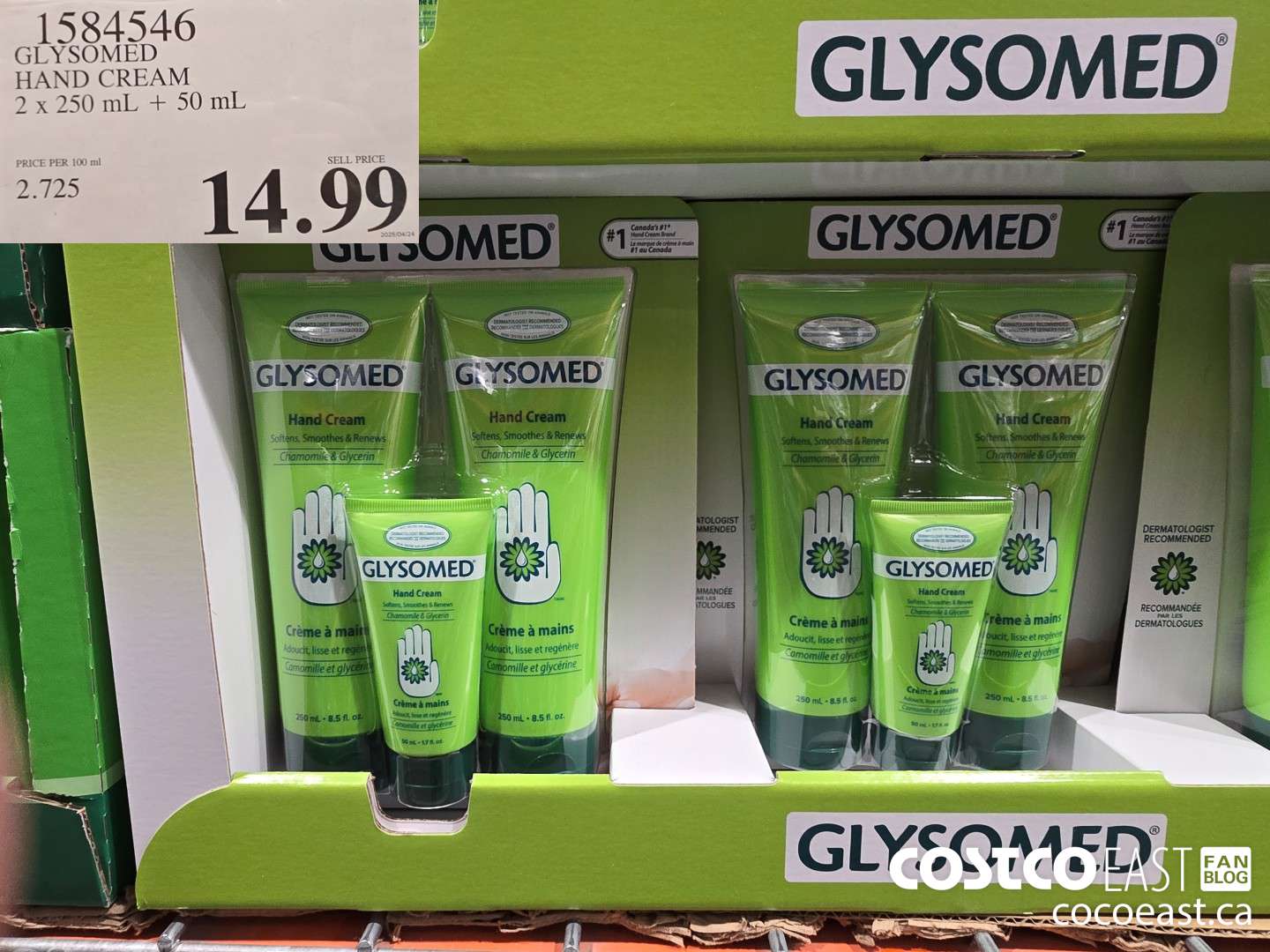 1584546 GLYSOMED HAND CREAM 2x 250 mL + 50 mL $14.99