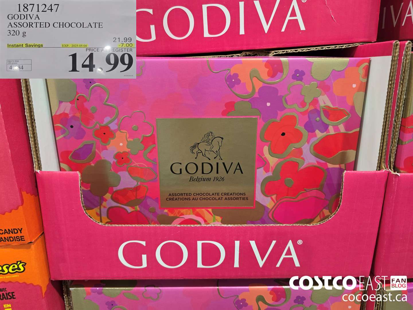 1871247 GODIVA ASSORTED CHOCOLATE 320 g ($7.00 INSTANT SAVINGS EXPIRES ON 2025-05-04) $14.99