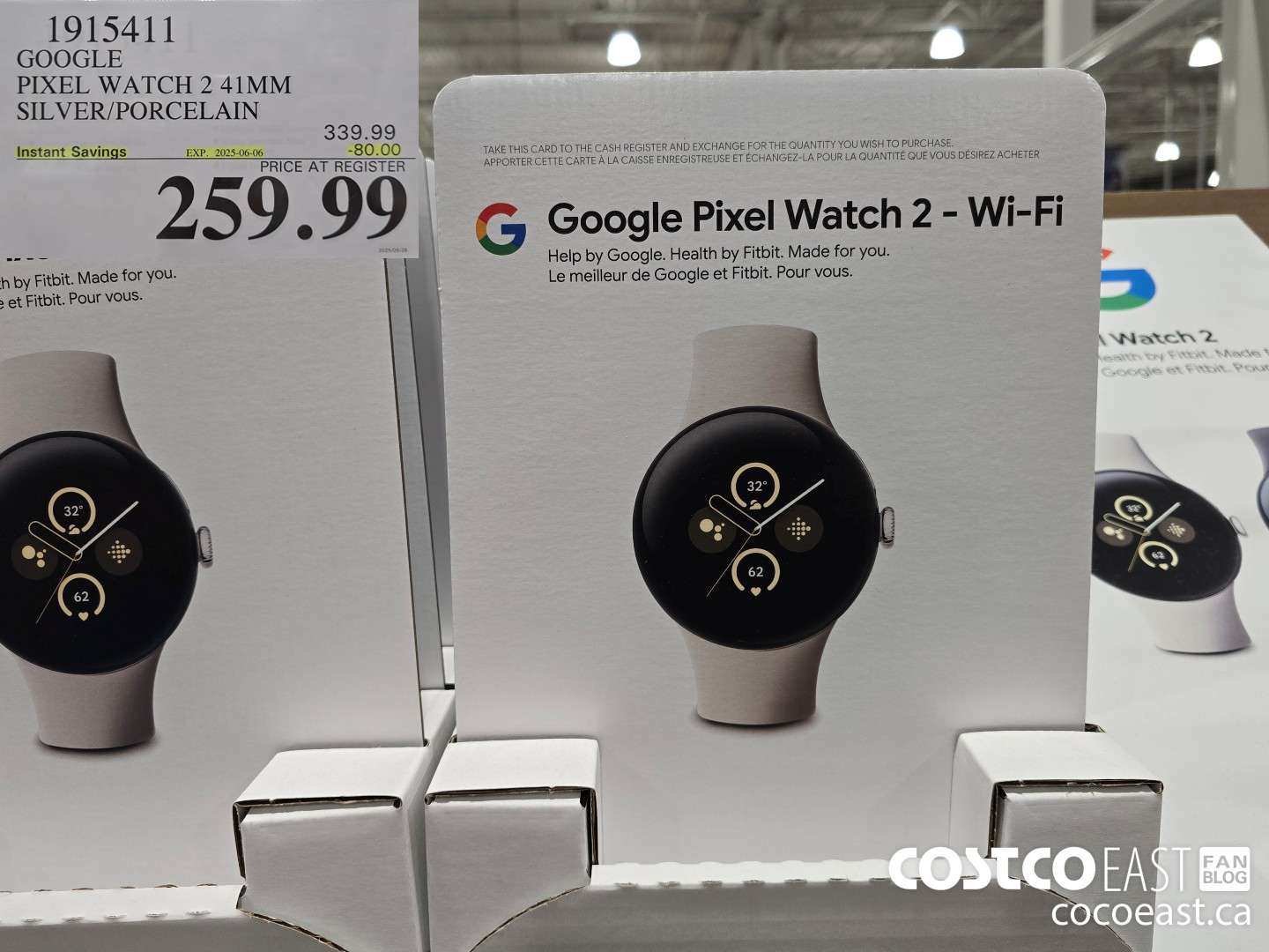 1915411 GOOGLE PIXEL WATCH 2 41MM SILVER/PORCELAIN ($80.00 INSTANT SAVINGS EXPIRES ON 2025-06-06) $259.99