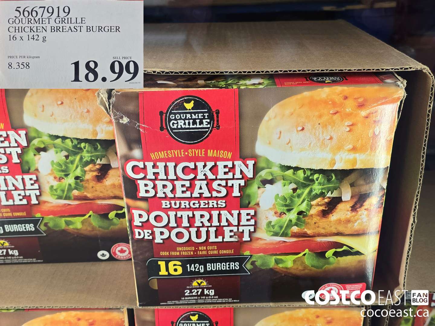 5667919 GOURMET GRILLE CHICKEN BREAST BURGER 16 x 142 G $18.99