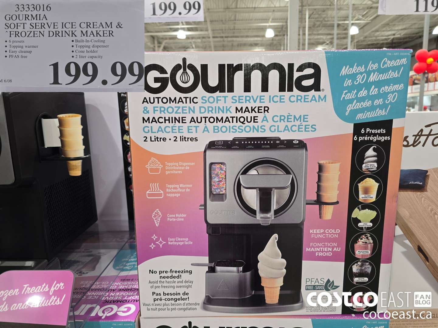 3333016 GOURMIA SOFT SERVE ICE CREAM & “FROZEN DRINK MAKER $199.99