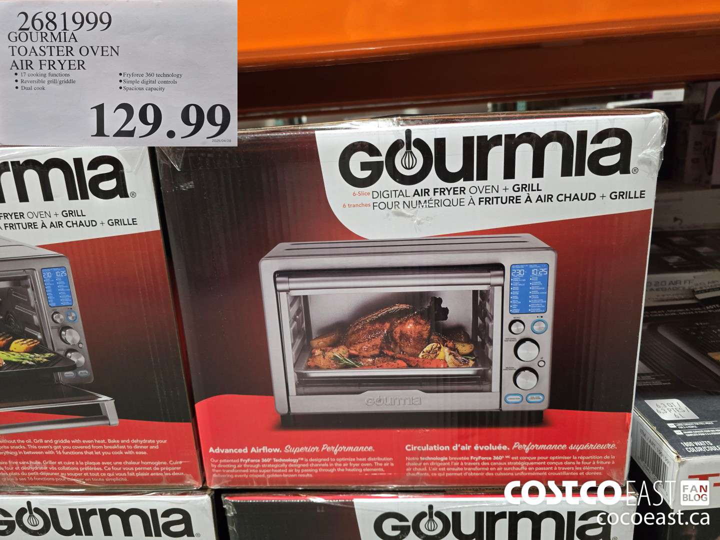 2681999 GOURMIA TOASTER OVEN AIR FRYER $129.99