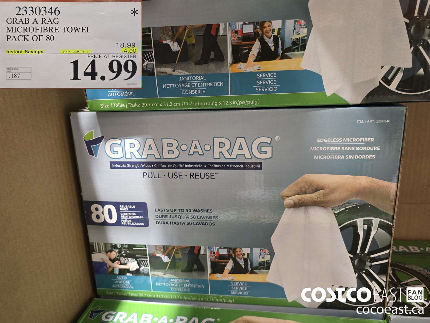 2330346 GRAB A RAG MICROFIBRE TOWEL PACK OF 80 ($4.00 INSTANT SAVINGS EXPIRES ON 2025-05-11) $14.99