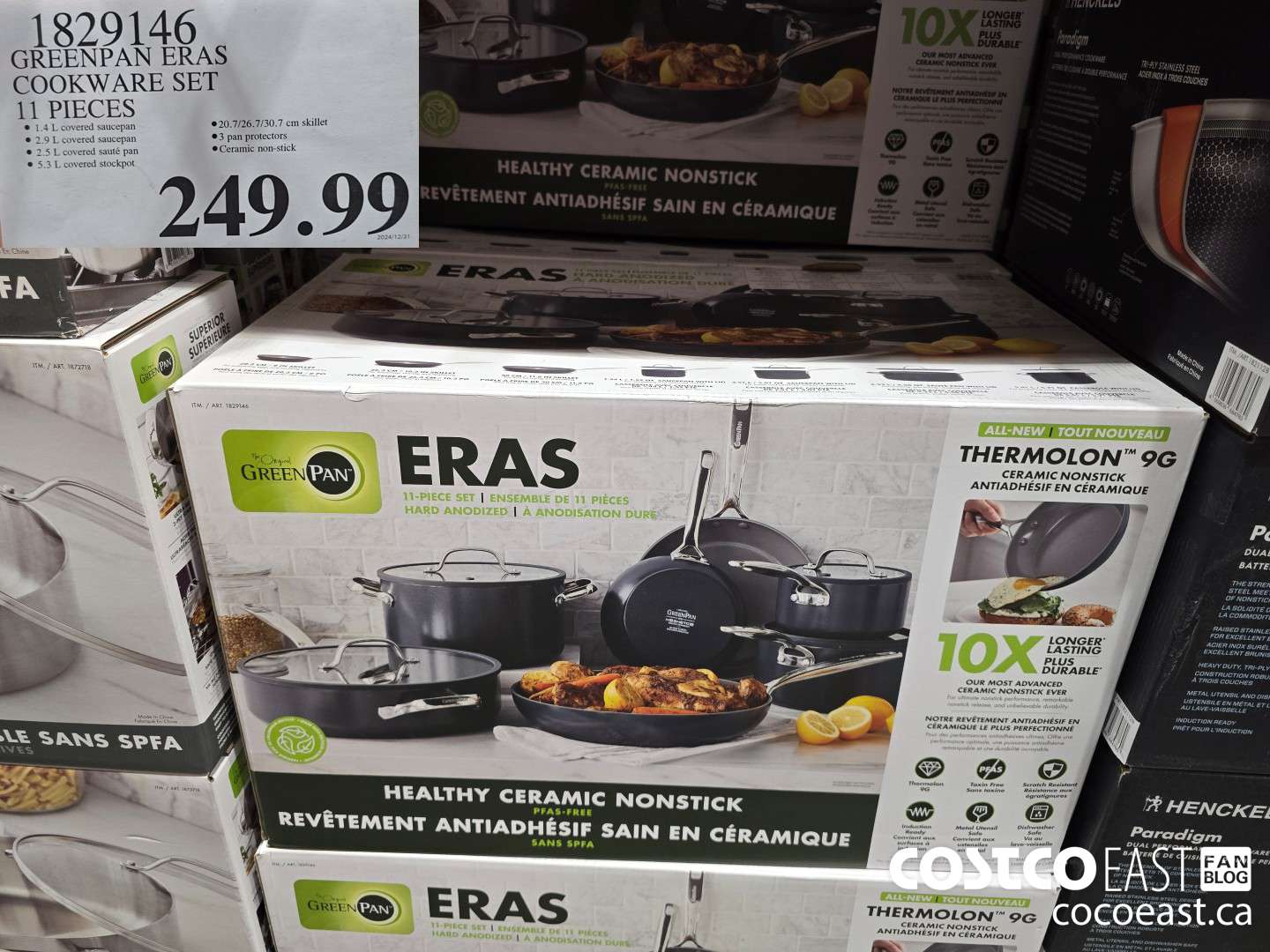 1829146 GREENPAN ERAS COOKWARE SET 11 PIECES $249.99