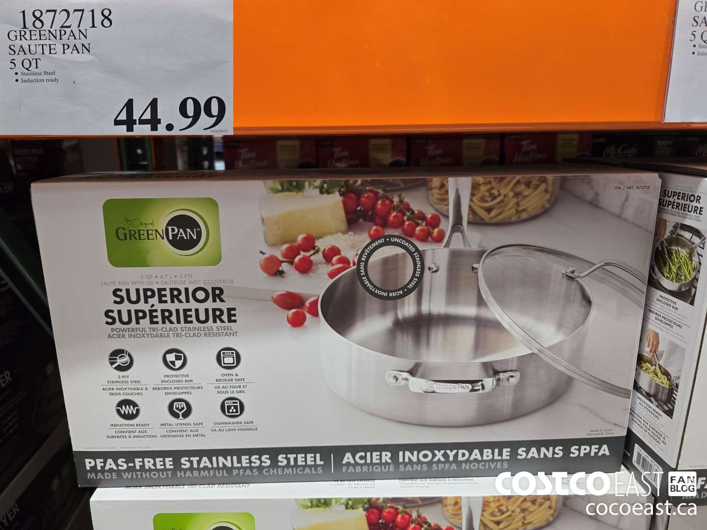 1872718 GREENPAN SAUTE PAN 5 QT $44.99