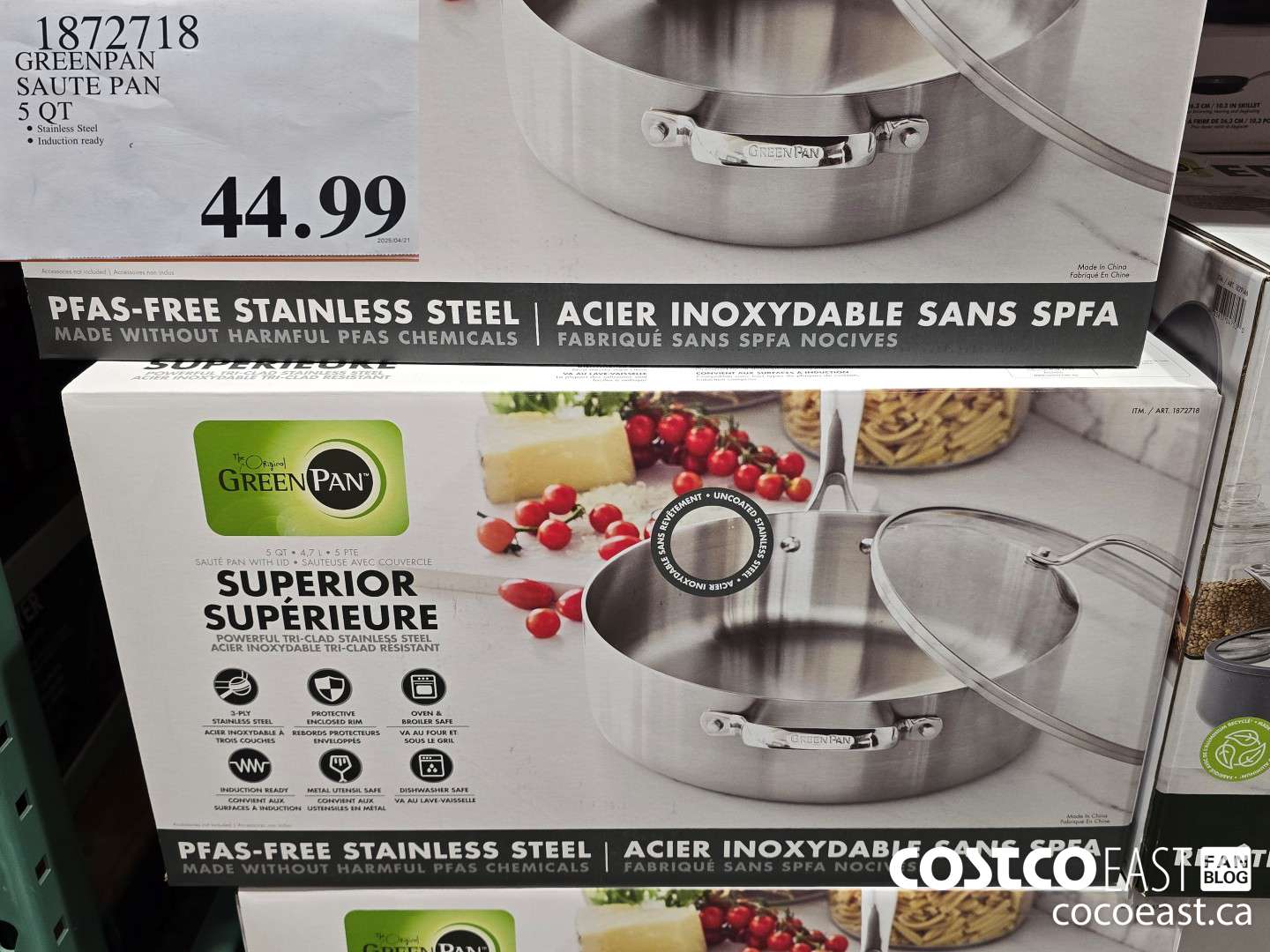 1872718 GREENPAN SAUTE PAN 5 QT $44.99