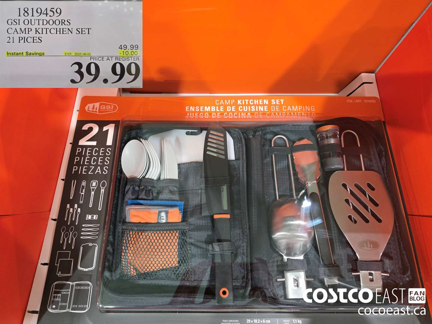 1819459 GSI OUTDOORS CAMP KITCHEN SET 21 PIECES ($10.00 INSTANT SAVINGS EXPIRES ON 2025-06-01) $39.99