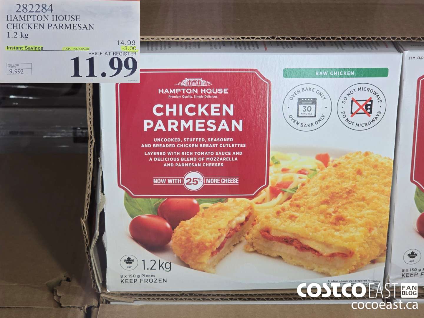 282284 HAMPTON HOUSE CHICKEN PARMESAN 1.2 kg ($3.00 INSTANT SAVINGS EXPIRES ON 2025-05-04) $11.99