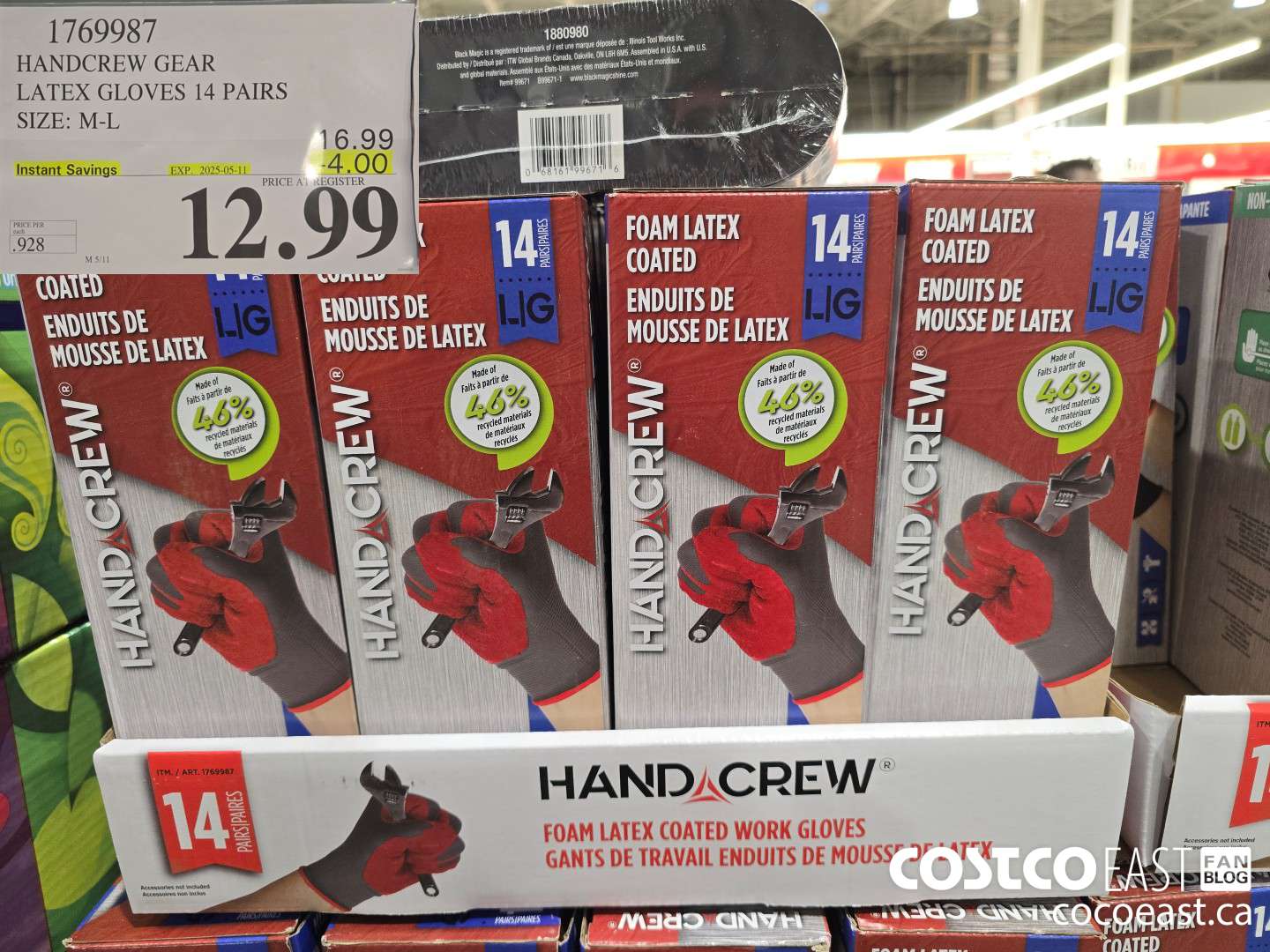 1769987 HANDCREW GEAR LATEX GLOVES 14 PAIRS SIZE: M-L ($4.00 INSTANT SAVINGS EXPIRES ON 2025-05-11) $12.99