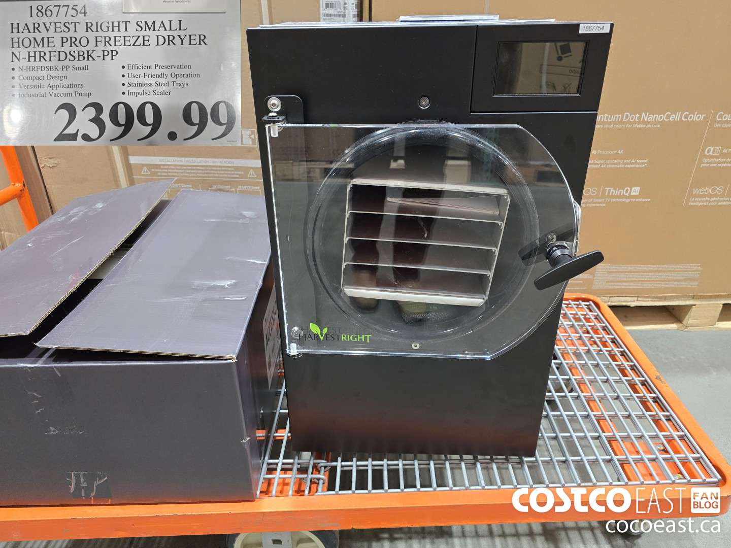 1867754 HARVEST RIGHT SMALL HOME PRO FREEZE DRYER N-HRFDSBK-PP $2399.99