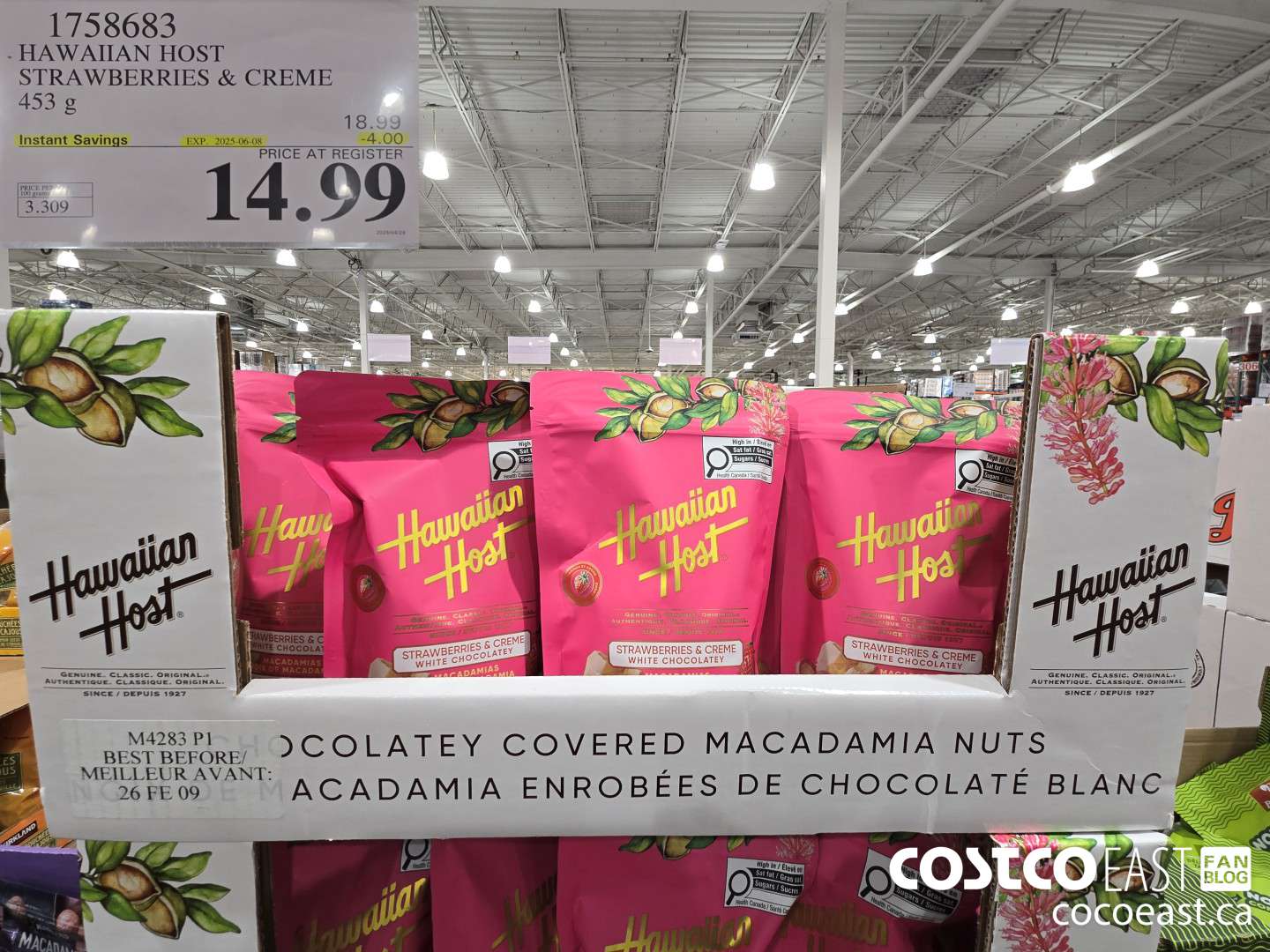 1758683 HAWAIIAN HOST STRAWBERRIES & CREAM 453 g ($4.00 INSTANT SAVINGS EXPIRES ON 2025-06-08) $14.99