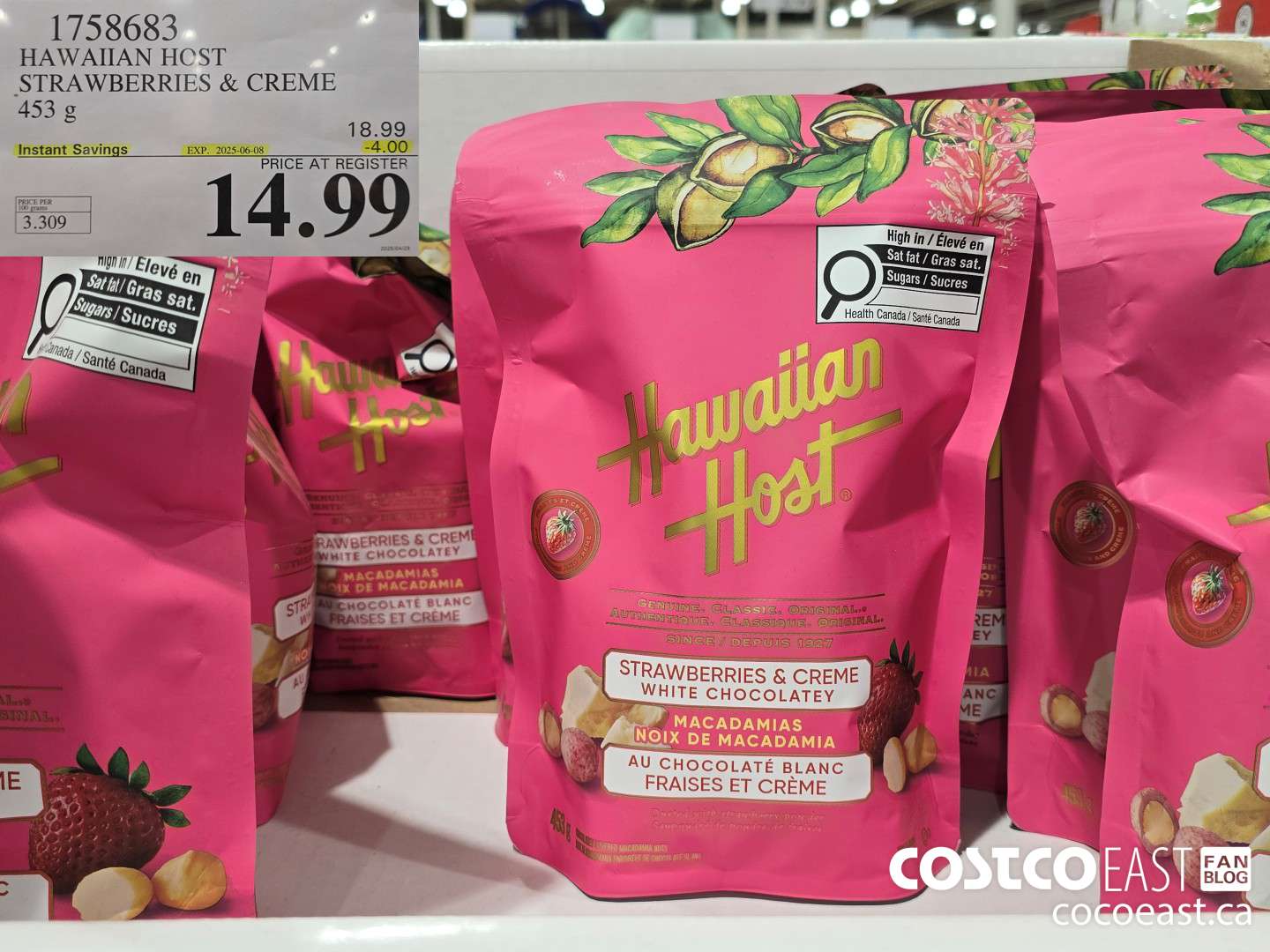 1758683 HAWAIIAN HOST STRAWBERRIES & CREAM 453 g ($4.00 INSTANT SAVINGS EXPIRES ON 2025-06-08) $14.99