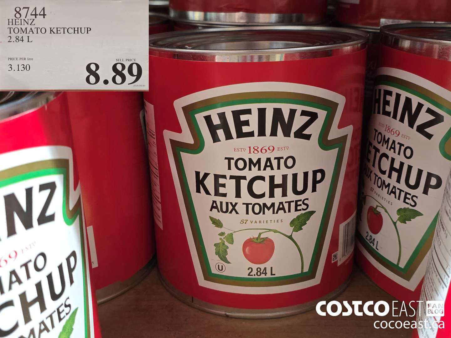 8744 HEINZ TOMATO KETCHUP 2.84 L $8.89