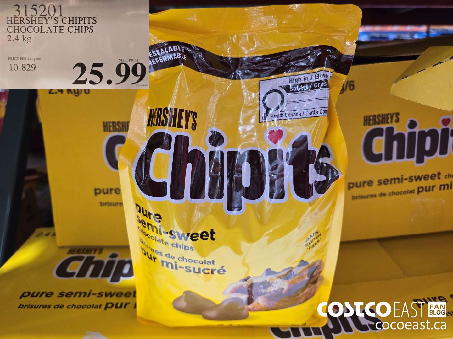 315201 HERSHEY CHIPITS CHOCOLATE CHIPS 2.4 KG $25.99