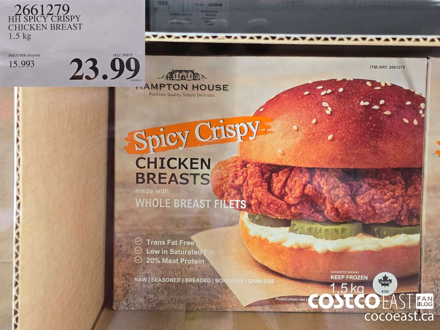 2661279 HH SPICY CRISPY CHICKEN BREAST 1.5 kg $23.99